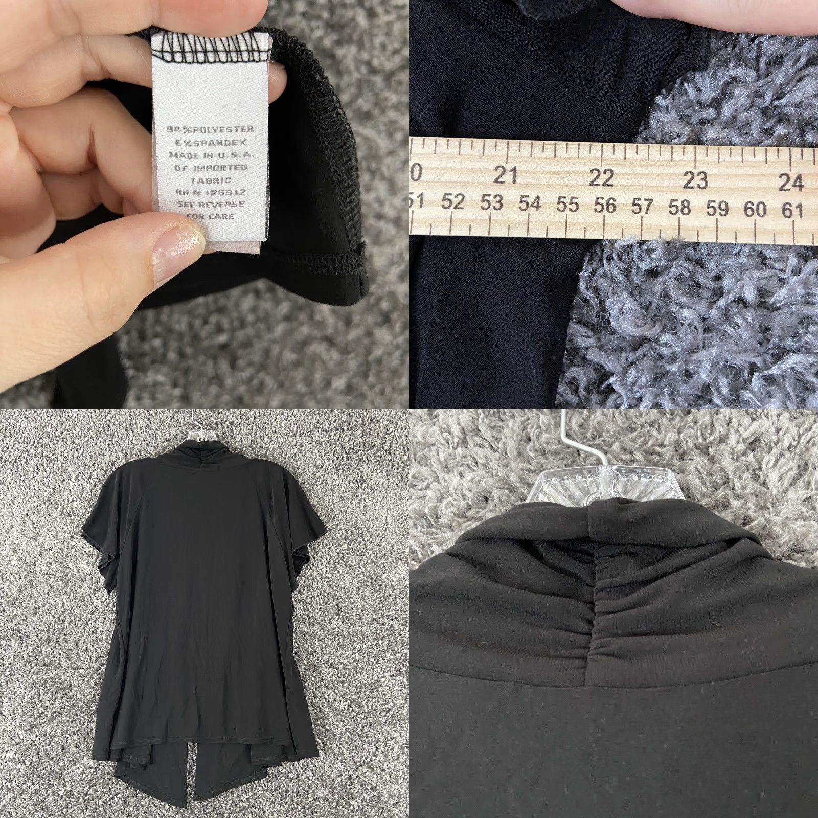 Vintage DRESSBARN Petite PXL Black Cardigan Sweater Short Sleeve Womens Size XL / US 12-14 / IT 48-50 - 8 Thumbnail