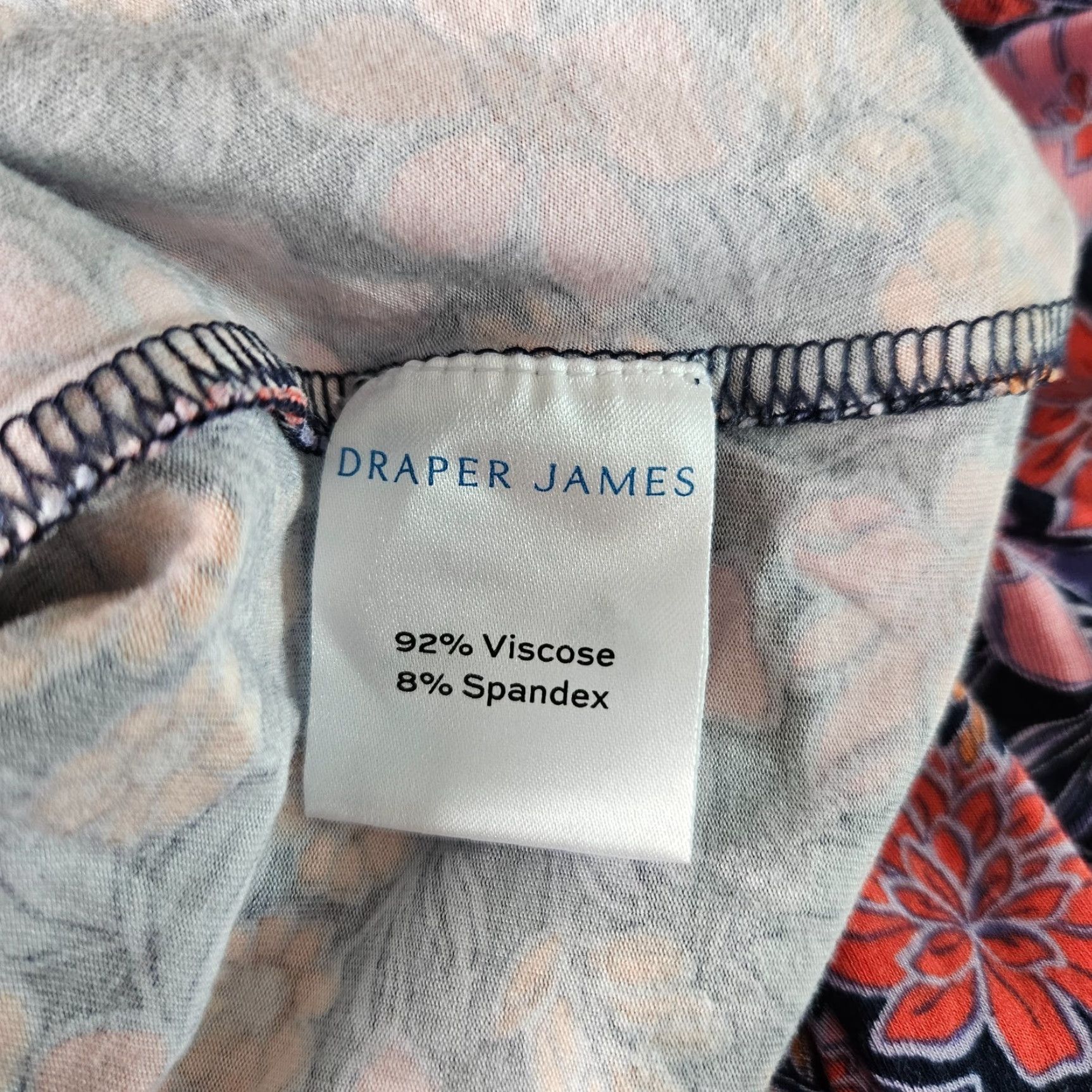 Vintage Draper James Womens Top 2XL Blouse Pink Long Sleeve Ruched Abstract Dahlia - 56 Size XXL / US 16-18 / IT 52-54 - 5 Thumbnail
