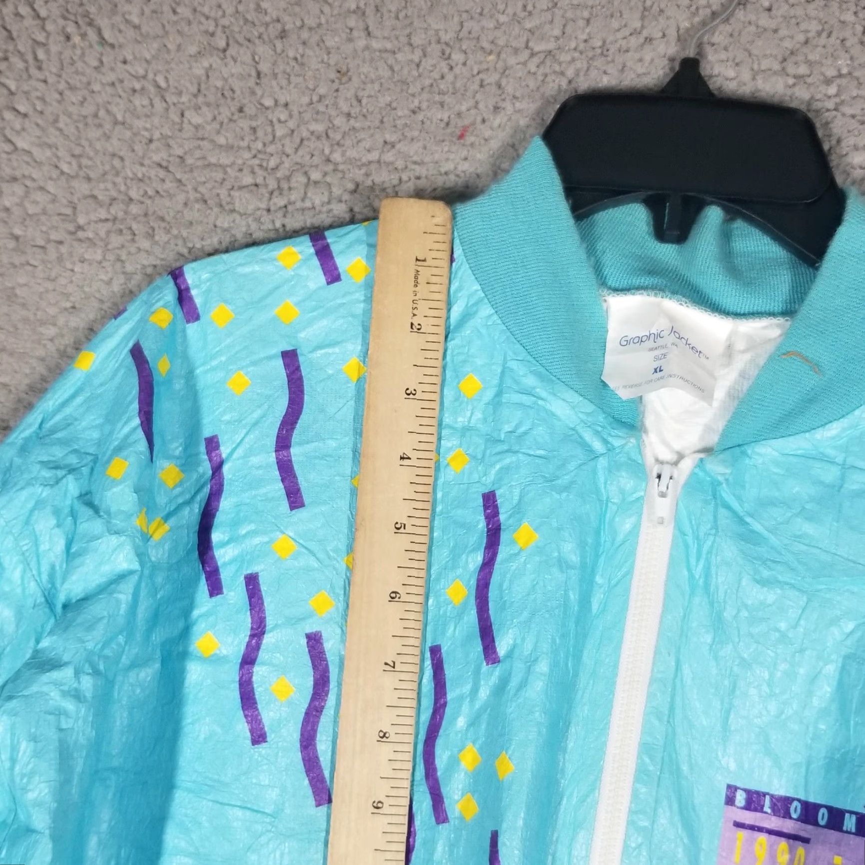 Vintage VINTAGE Graphic Jacket Windbreaker Shirt Mens XL Bloomsday 12K Road Race 1990 Running & Jogging Geometric Blue Jacket Size US XL / EU 56 / 4 - 7 Thumbnail