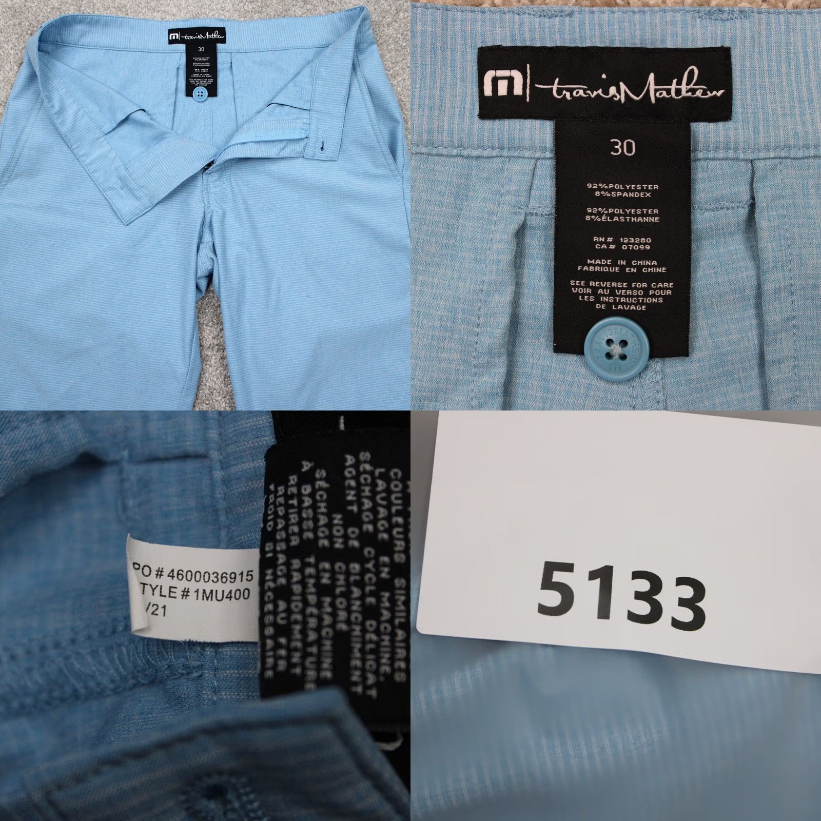 TravisMathew Travis Mathew Kona Blue Shorts Mens 30 Polyester Spandex 11" Inseam Knit Chino Sport Golf Casual Workwear Size US 30 / EU 46 - 8 Thumbnail