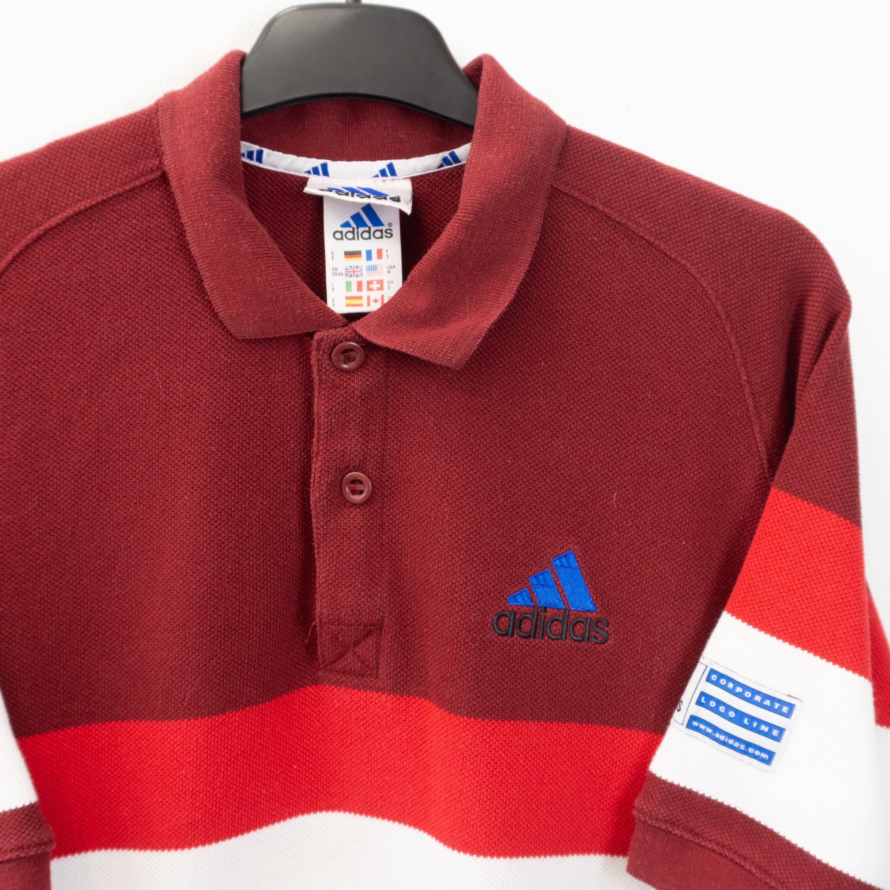 Adidas × Vintage 1990's Embroidery Logo Essential Polo Shirt Size US M / EU 48-50 / 2 - 2 Thumbnail