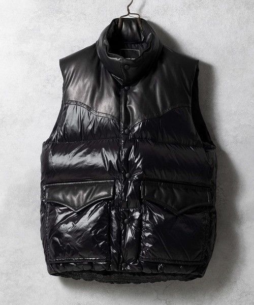 Number (N)ine Number nine COMBINATION DOWN VEST Nylon Leather
