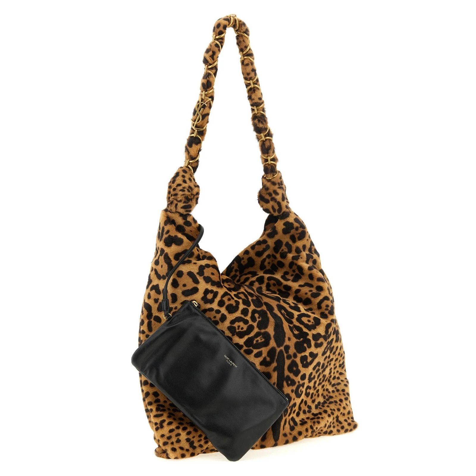 Saint Laurent Paris SAINT LAURENT $4900 Amalia Medium Naturel Pony Hair Leather Size ONE SIZE - 3 Thumbnail
