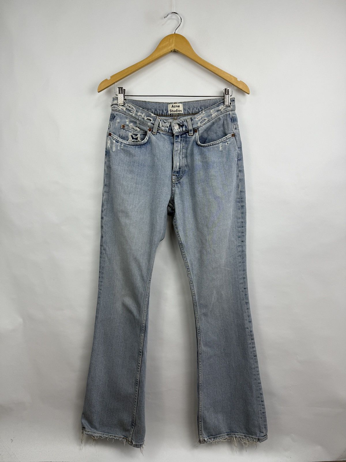 Acne Studios 🇺🇸 Acne Studios Width Flare Jeans Lita Indigo Fray Flared Size 27" / US 4 / IT 40 - 2 Thumbnail