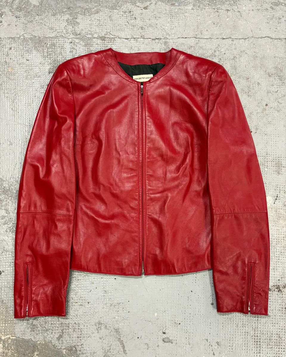 Armani Jeans Leather Jacket (2000s) 00s EMPORIO ARMANI Leather