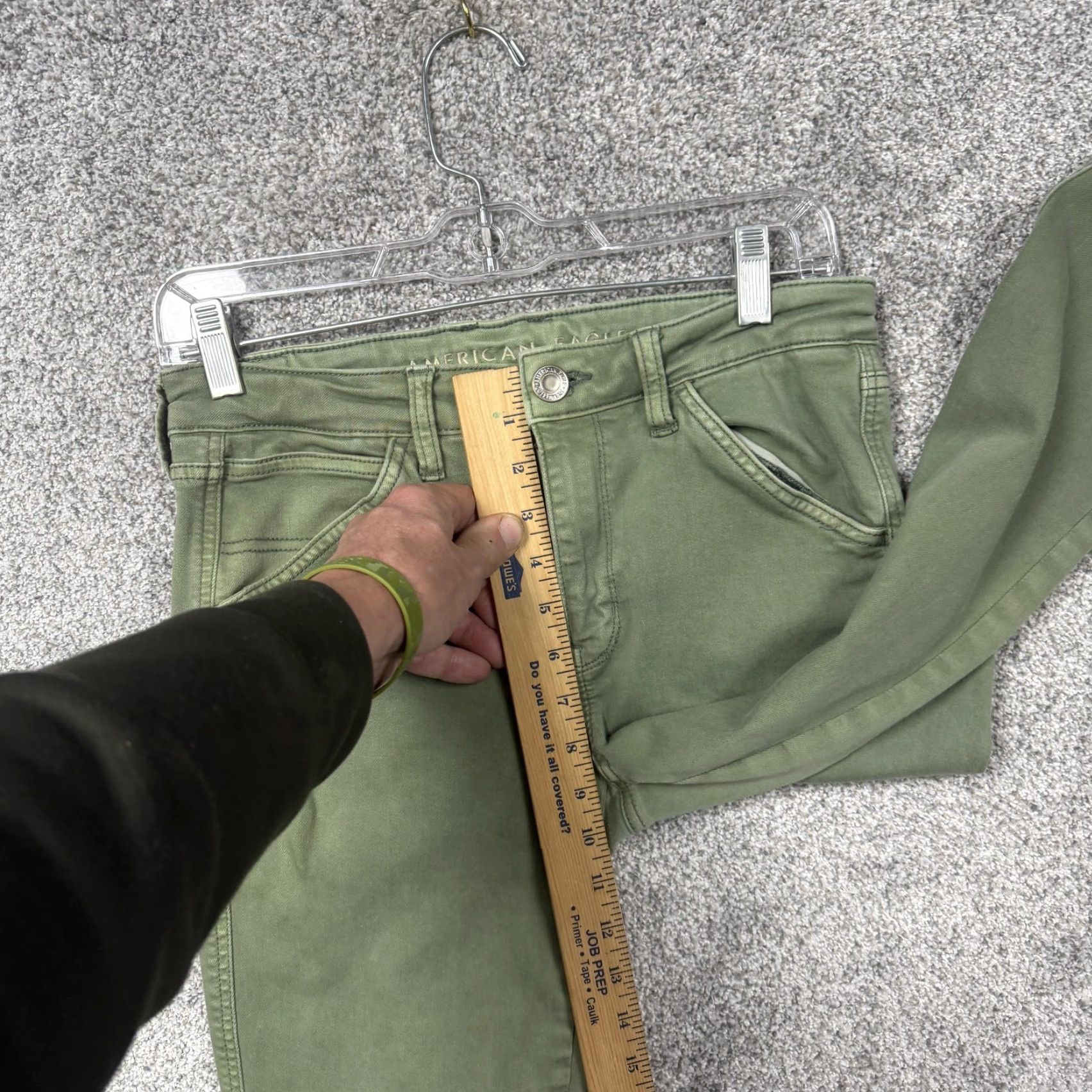 American Eagle Outfitters American Eagle Jeans Womens 8 Green Mid Rise Skinny 29x27 Next Level Stretch Size 30" / US 8 / IT 44 - 5 Thumbnail