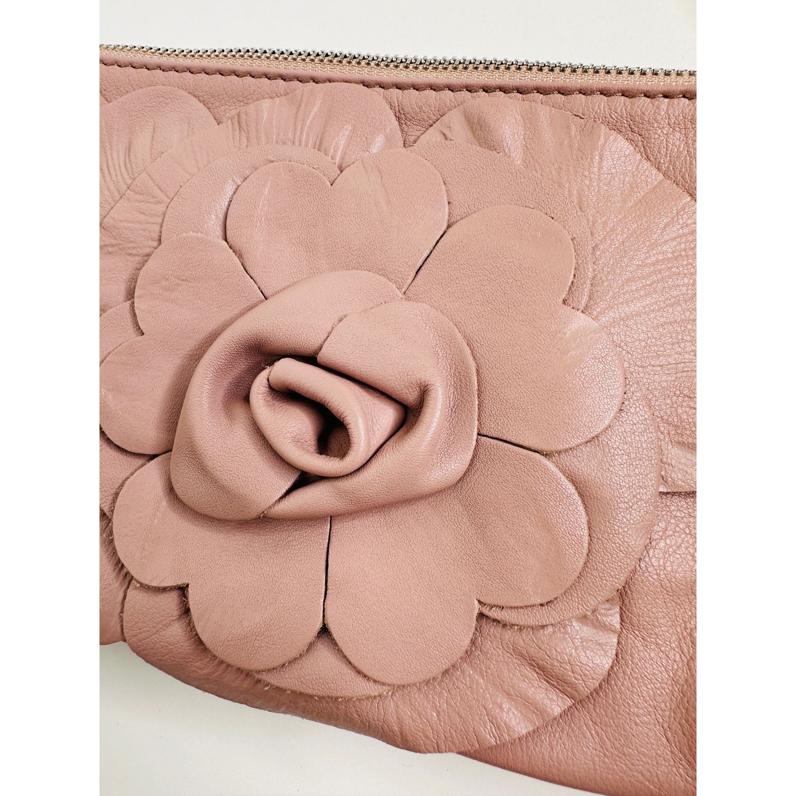 Furla NWOT Furla Dusty Pink Floral Leather Embellished Handbag Size ONE SIZE - 5 Thumbnail