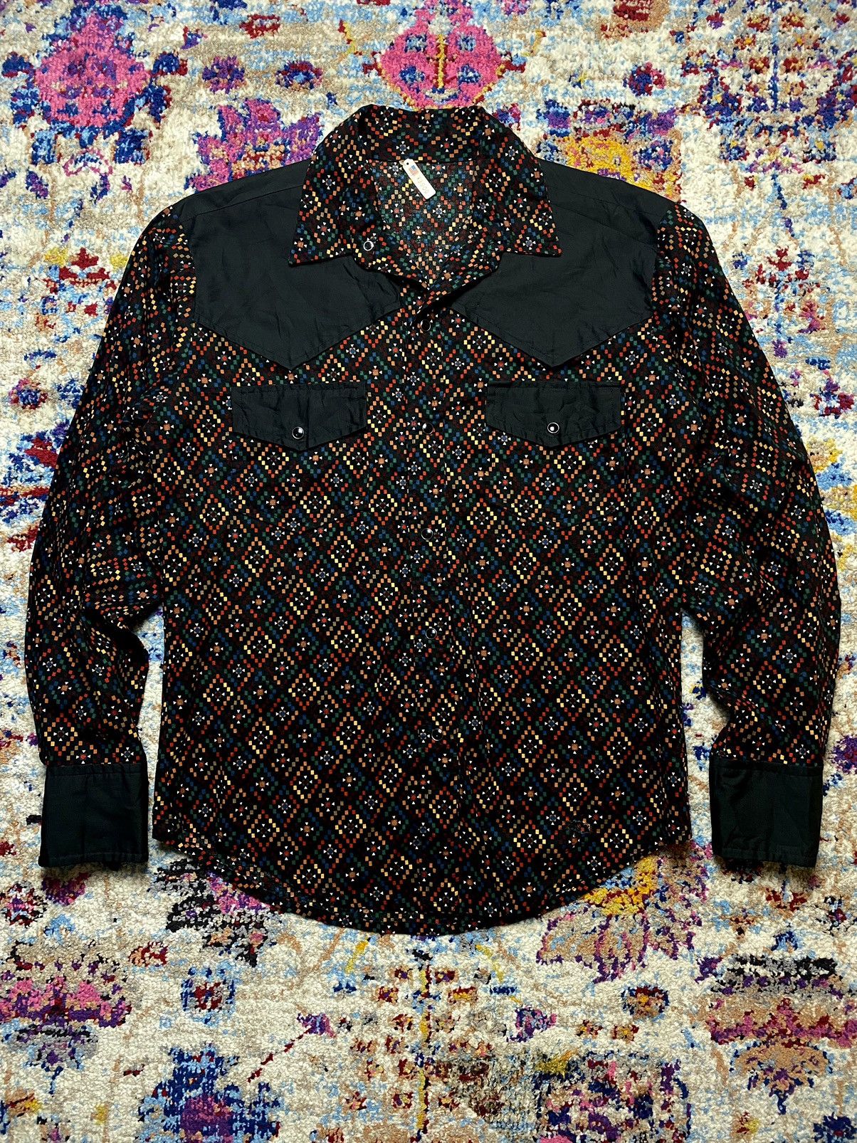 Japanese Brand × Vintage CLASSIC WESTERN COWBOY STYLE FLANNELS STONE STUDS SHIRTS Size US L / EU 52-54 / 3 - 1 Thumbnail