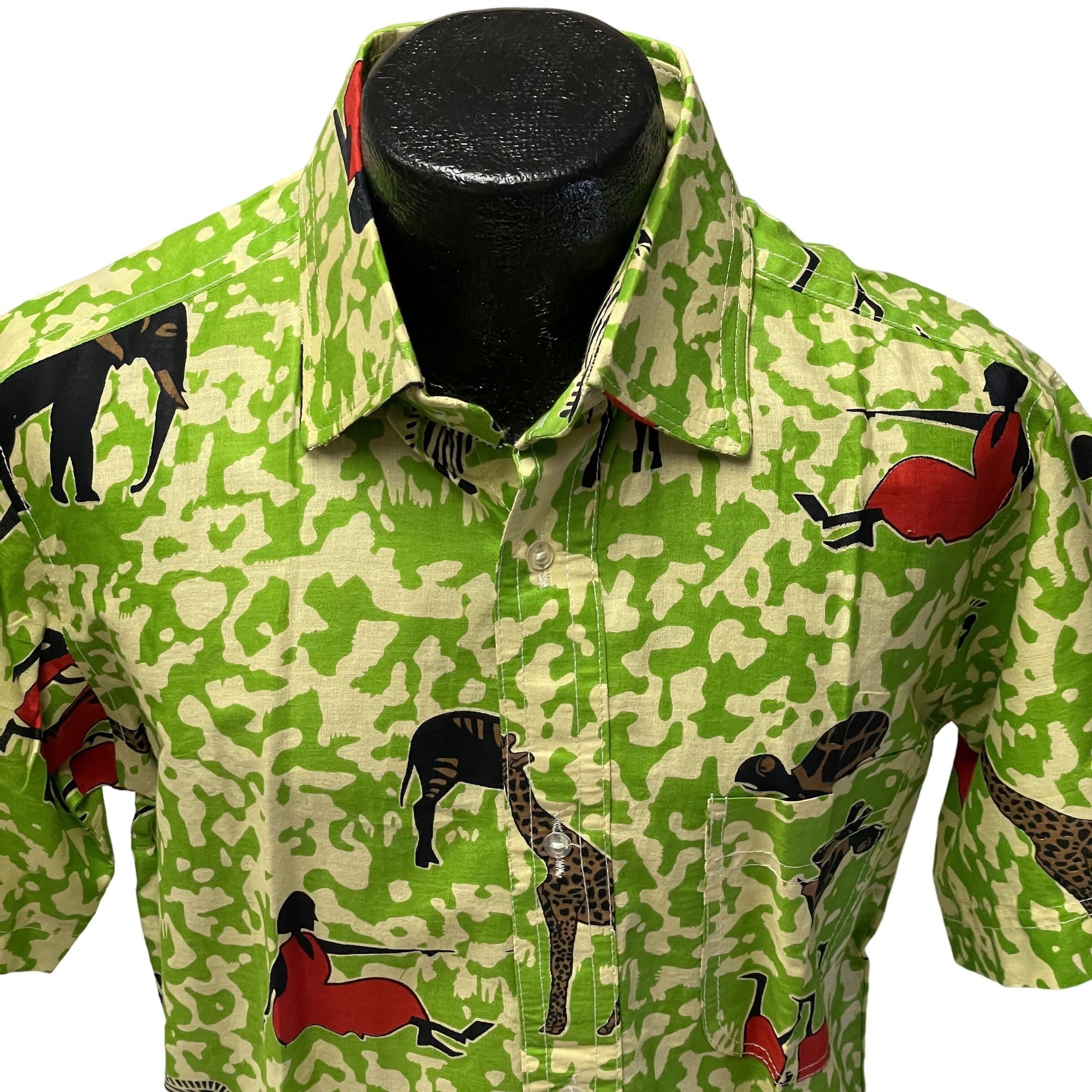 Other Vtg Custom AFRICAN TRIBAL Print ZULU Women WILDLIFE Shirt Size US L / EU 52-54 / 3 - 2 Thumbnail