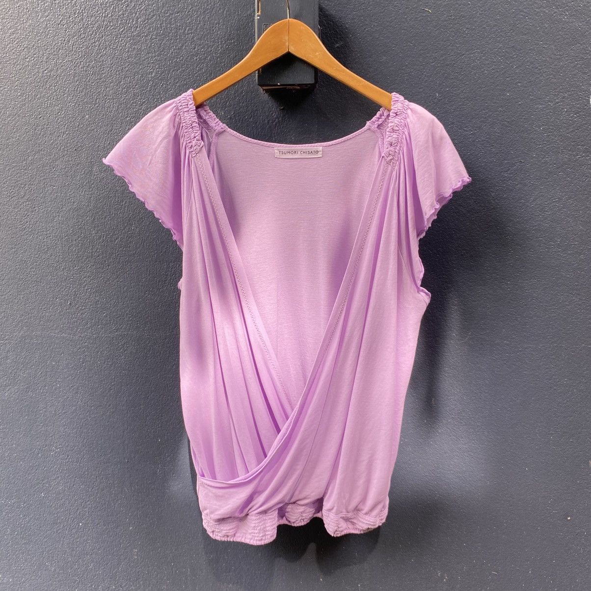 Tsumori Chisato Tsumori Chisato Lilac Draped V-Neck Top Size XS / US 0-2 / IT 36-38 - 23 Thumbnail