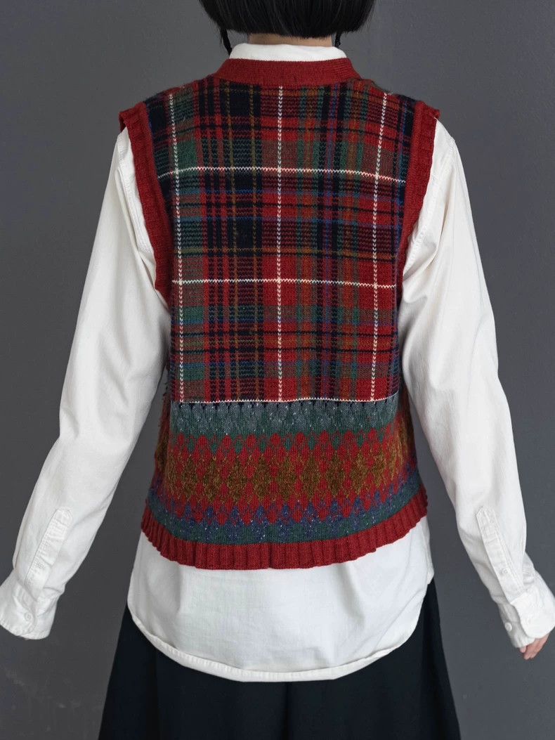 Kenzo KENZO Red checkered knit vest vintage Size M / US 6-8 / IT 42-44 - 6 Thumbnail