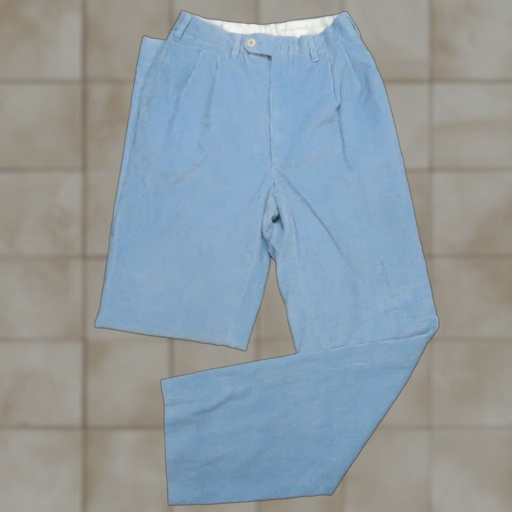 Vintage Frank Namani Pants Mens Regular 25x32 Blue Corduroy Chino Size US 26 / EU 42 - 1 Thumbnail