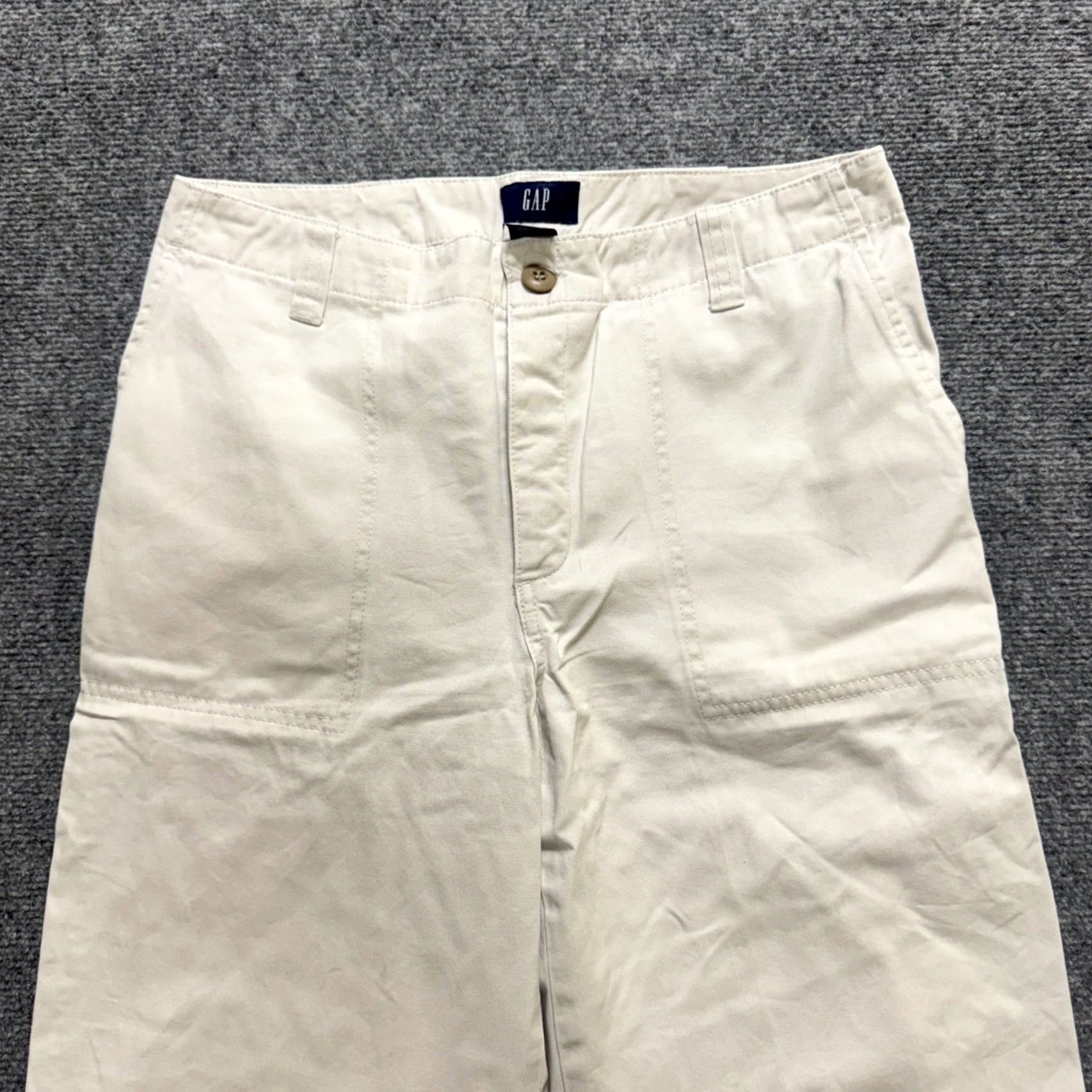 Gap VINTAGE GAP Pants Women's Size 10 Cream White Straight Leg Cotton 90s Khaki Pants Womens Size 32" / US 10 / IT 46 - 7 Thumbnail
