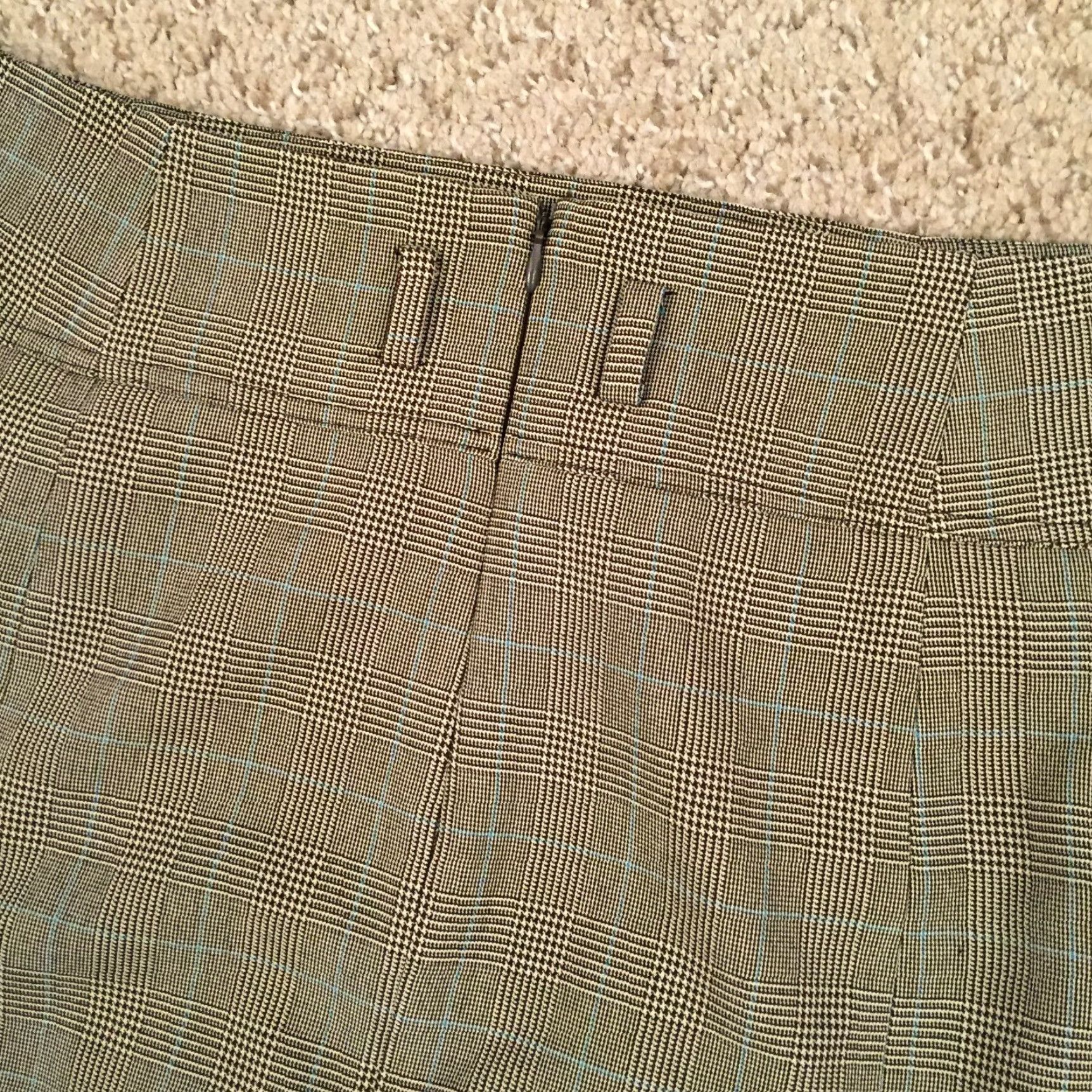 Vintage Preswick & Moore Skirt 10 Gray Blue Plaid Pencil Polyester Blend Lined Knee Length Women Size 32" / US 10 / IT 46 - 7 Thumbnail