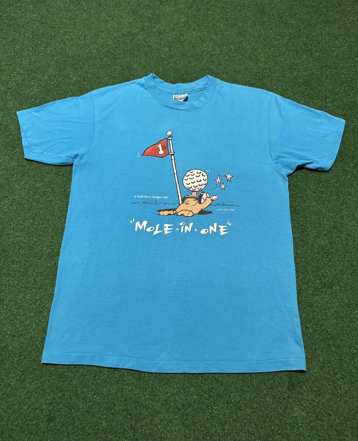 Vintage Vintage 80s Mole In One Funny Golf Mole 50/50 M/L T Shirt Size US L / EU 52-54 / 3 - 1 Thumbnail