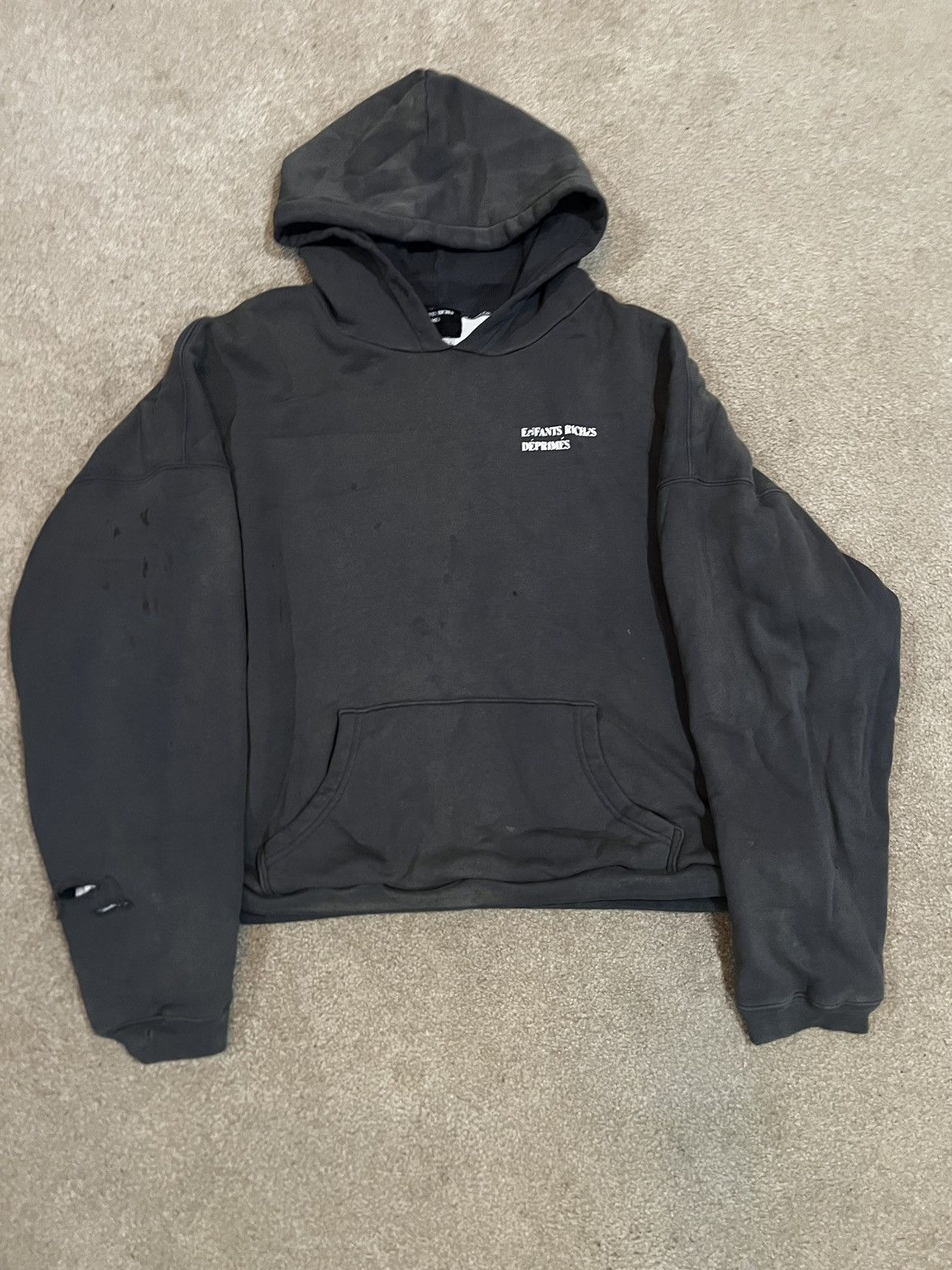 Enfants Riches Deprimes Thermal Lined Distressed Hoodie