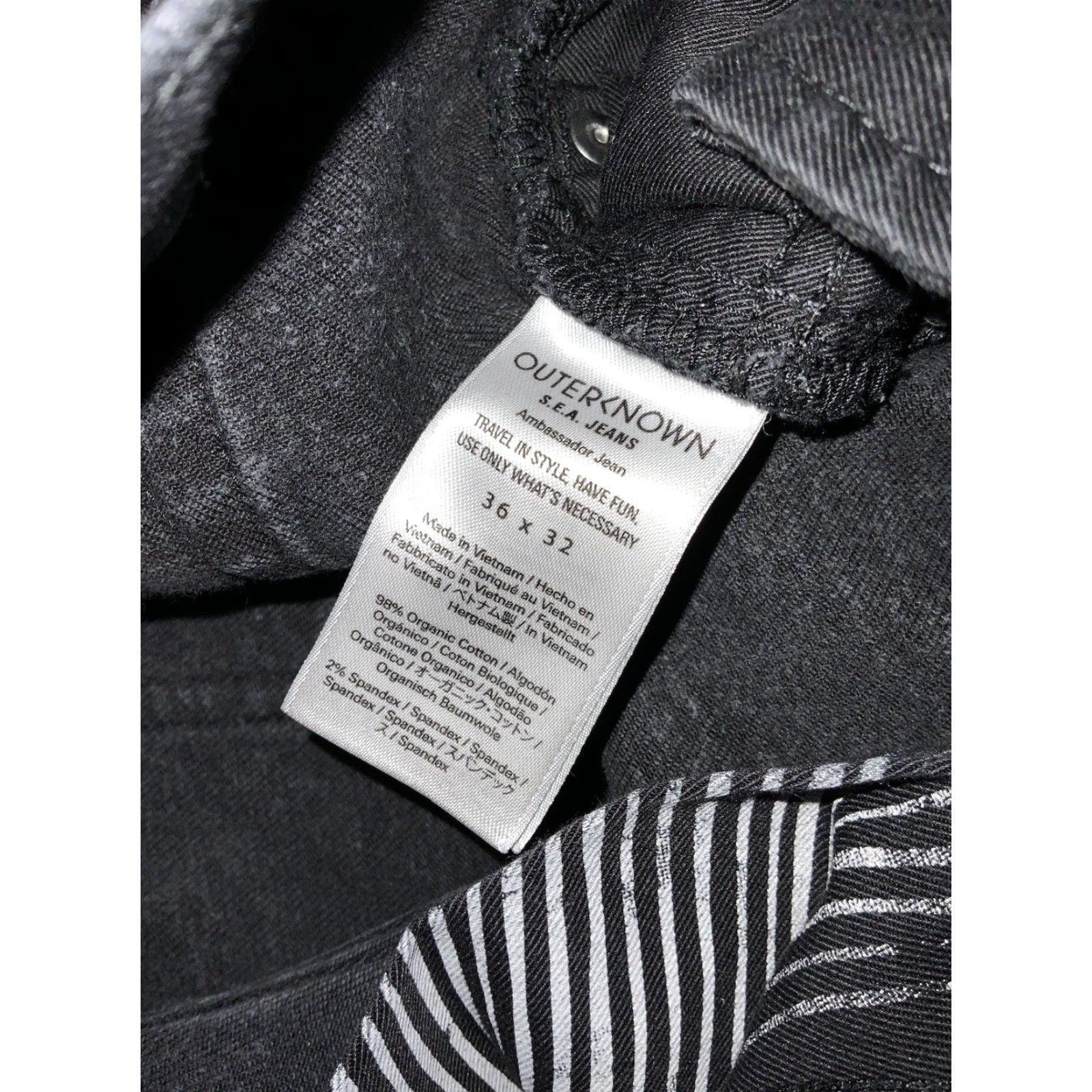 Outerknown VINTAGE Outerknown Ambassador Organic Cotton S.E.A Black Straight Relaxed Denim Jeans 36 Size US 36 / EU 52 - 5 Thumbnail