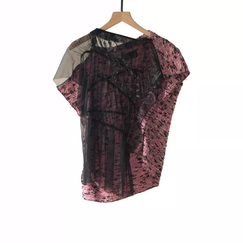 Comme des Garcons Comme Des Garcons Tulle tweed patchwork asymmetrical top Size M / US 6-8 / IT 42-44 - 1 Thumbnail