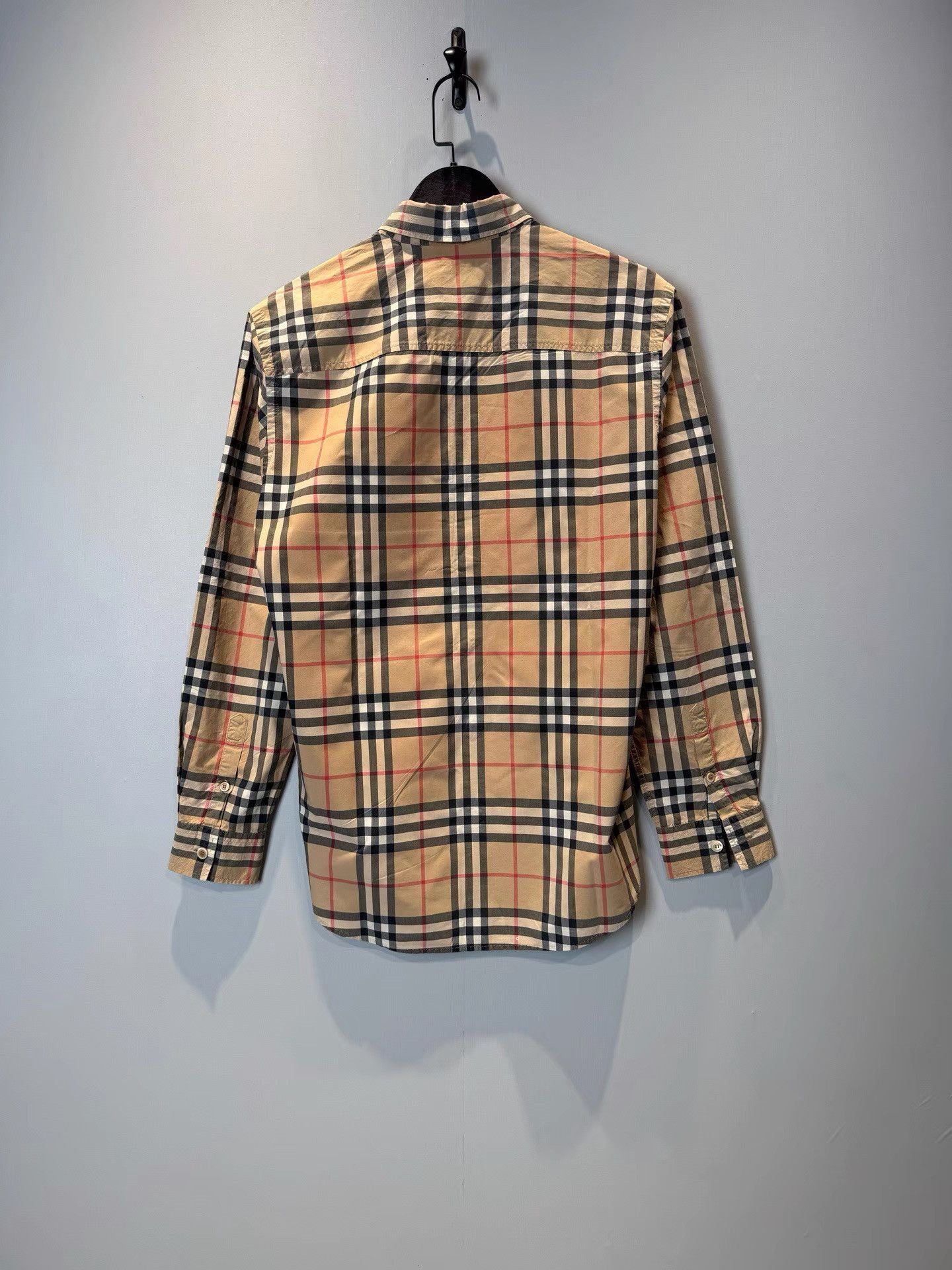 Burberry Burberry Men's Khaki Check & Stripe Long Sleeve Shirt K36 Size US S / EU 44-46 / 1 - 2 Thumbnail