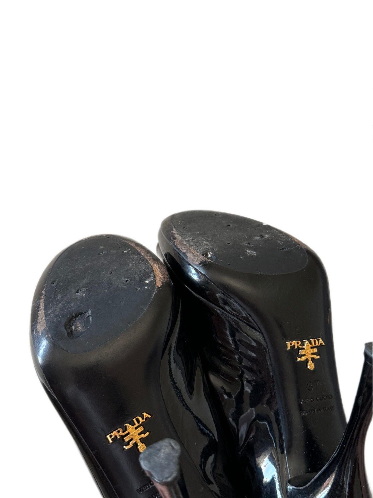Prada PRADA Patent open toe shoes Size US 7 / IT 37 - 10 Thumbnail