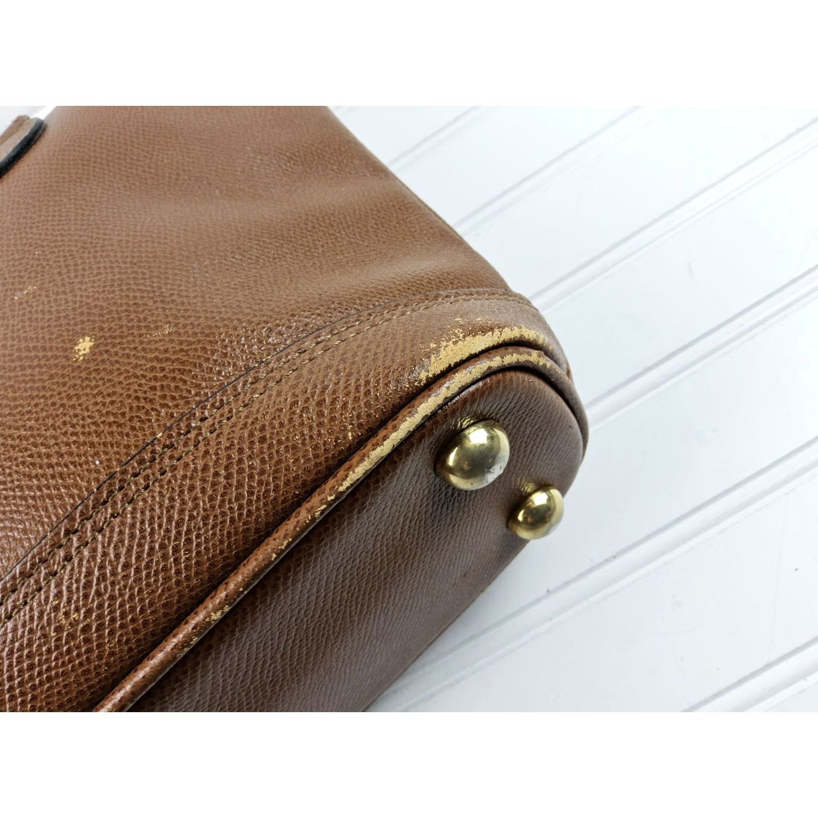 Vintage Renoma Paris Leather Satchel Handbag Brown Womens Size ONE SIZE - 6 Thumbnail