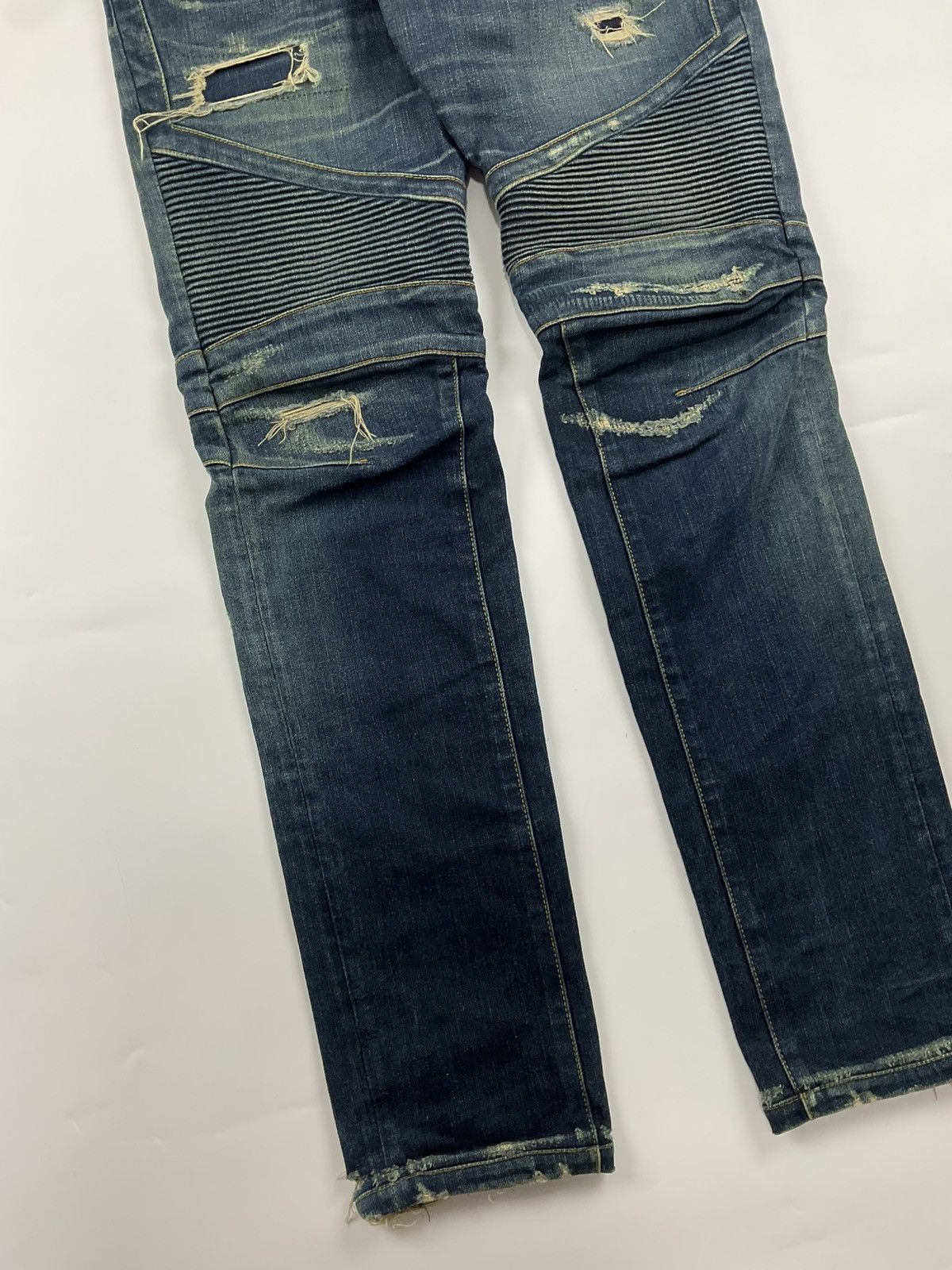 Balmain Balmain Distressed Biker Denim Size US 33 - 5 Thumbnail