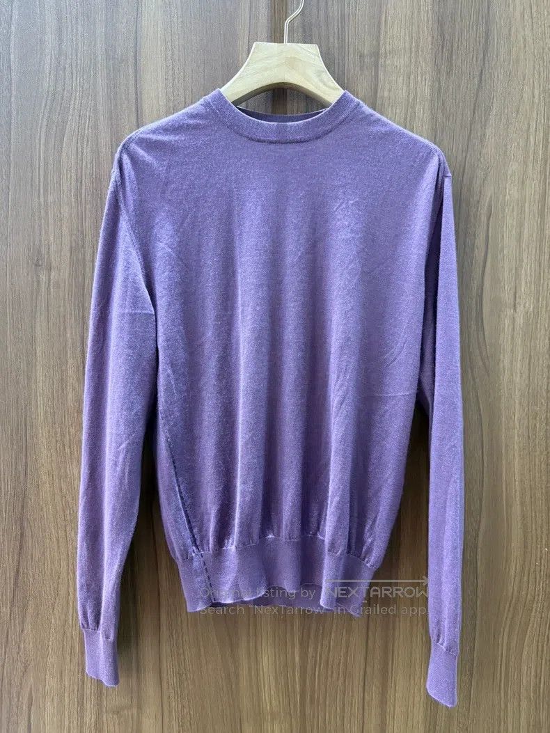 Hermes Hermes Purple round-neck knitted sweater Size US XS / EU 42 / 0 - 1 Thumbnail