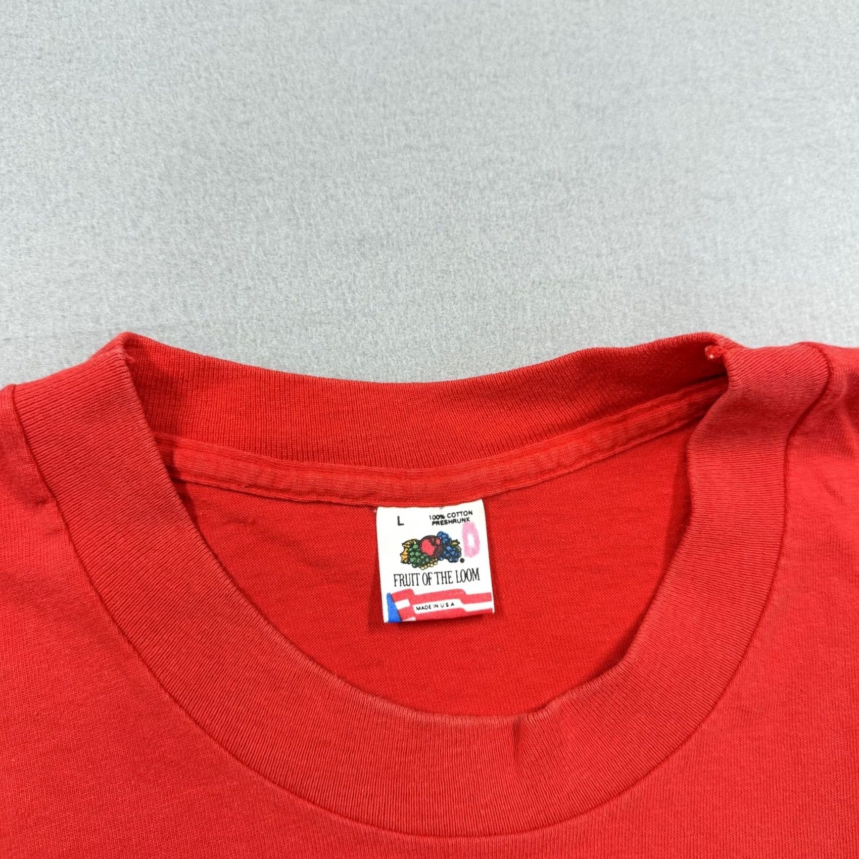 Fruit Of The Loom VINTAGE Sunset Rock Shirt Mens L Red Nature Graphic Fruit of the Loom 90s Size US L / EU 52-54 / 3 - 3 Thumbnail