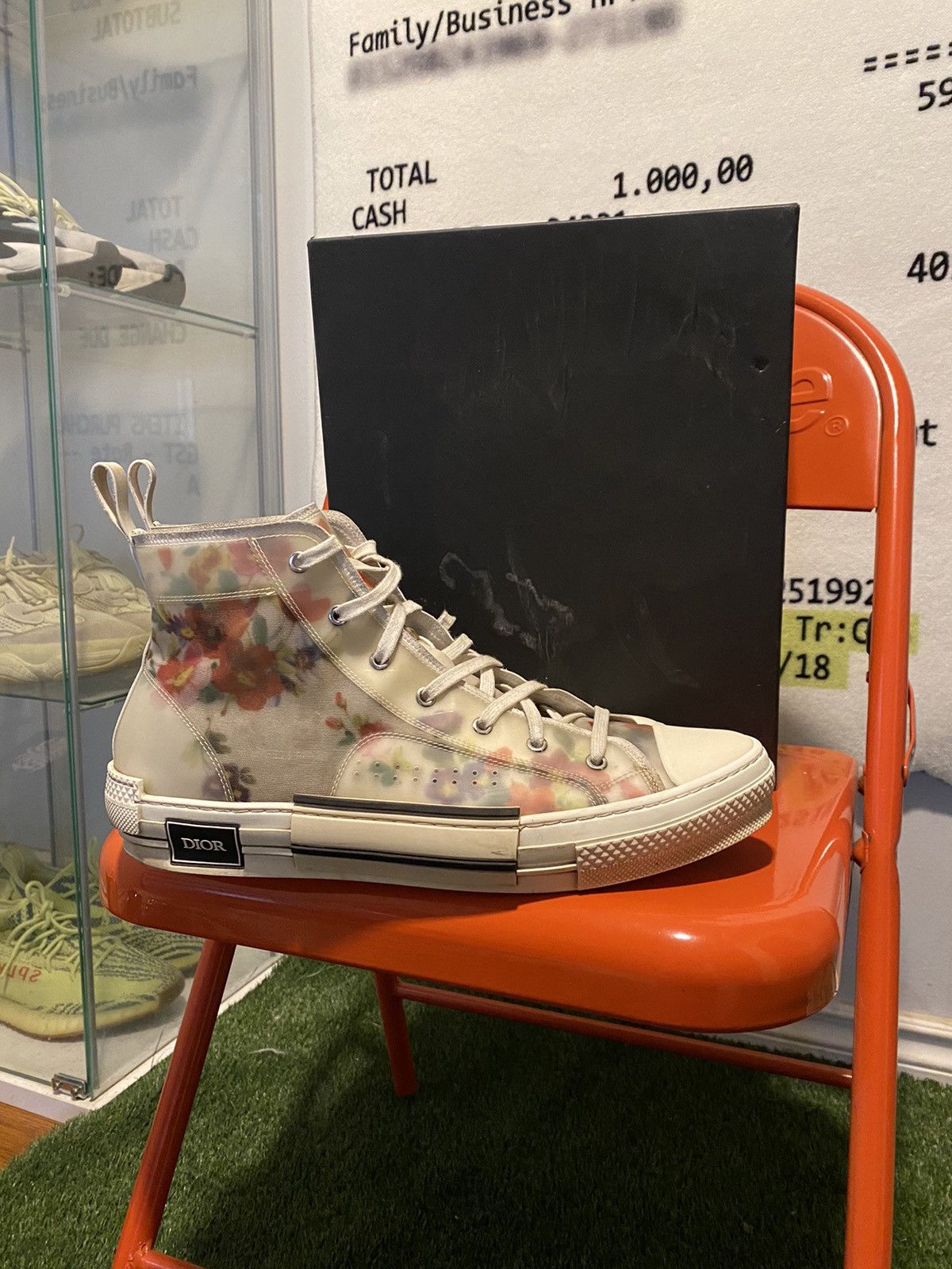 dior b23 high top flowers oblique