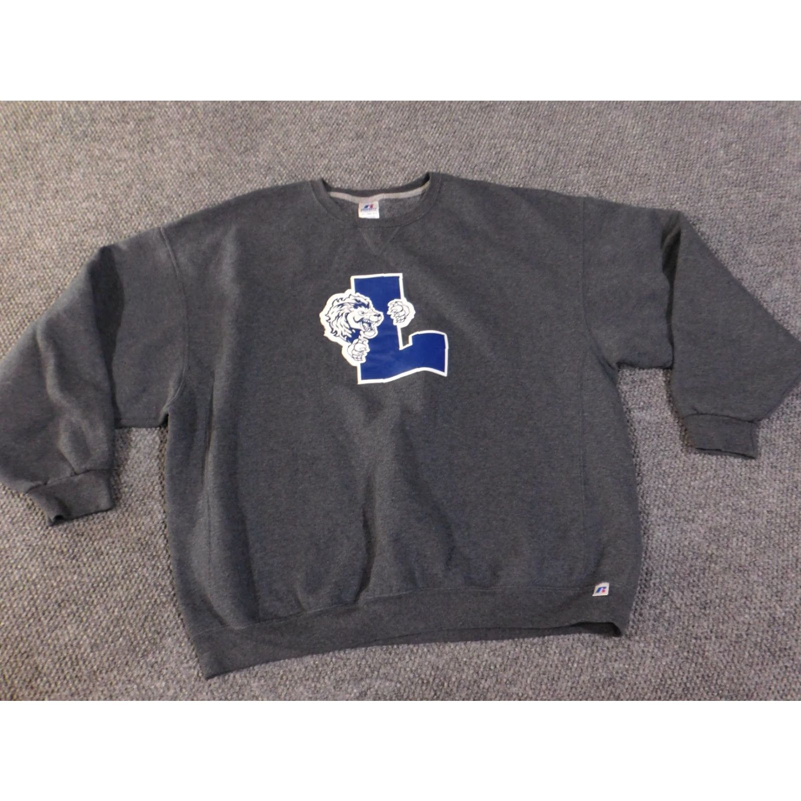 Russell Athletic VINTAGE Russell Sweatshirt Mens 3XL Gray Knit Pullover Zipper Logo Crew Neck Basketball Graphic Size US XXL / EU 58 / 5 - 3 Thumbnail