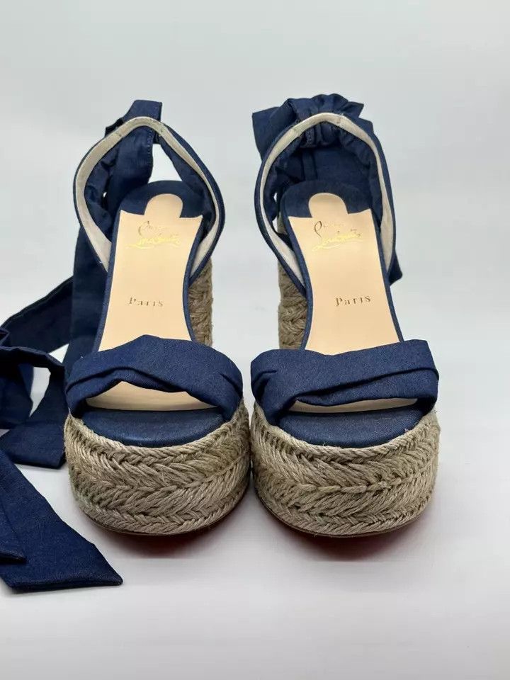 Christian Louboutin o1s1wg110924 Mariza Du Heeled in Blue Size US 6 / IT 36 - 5 Thumbnail