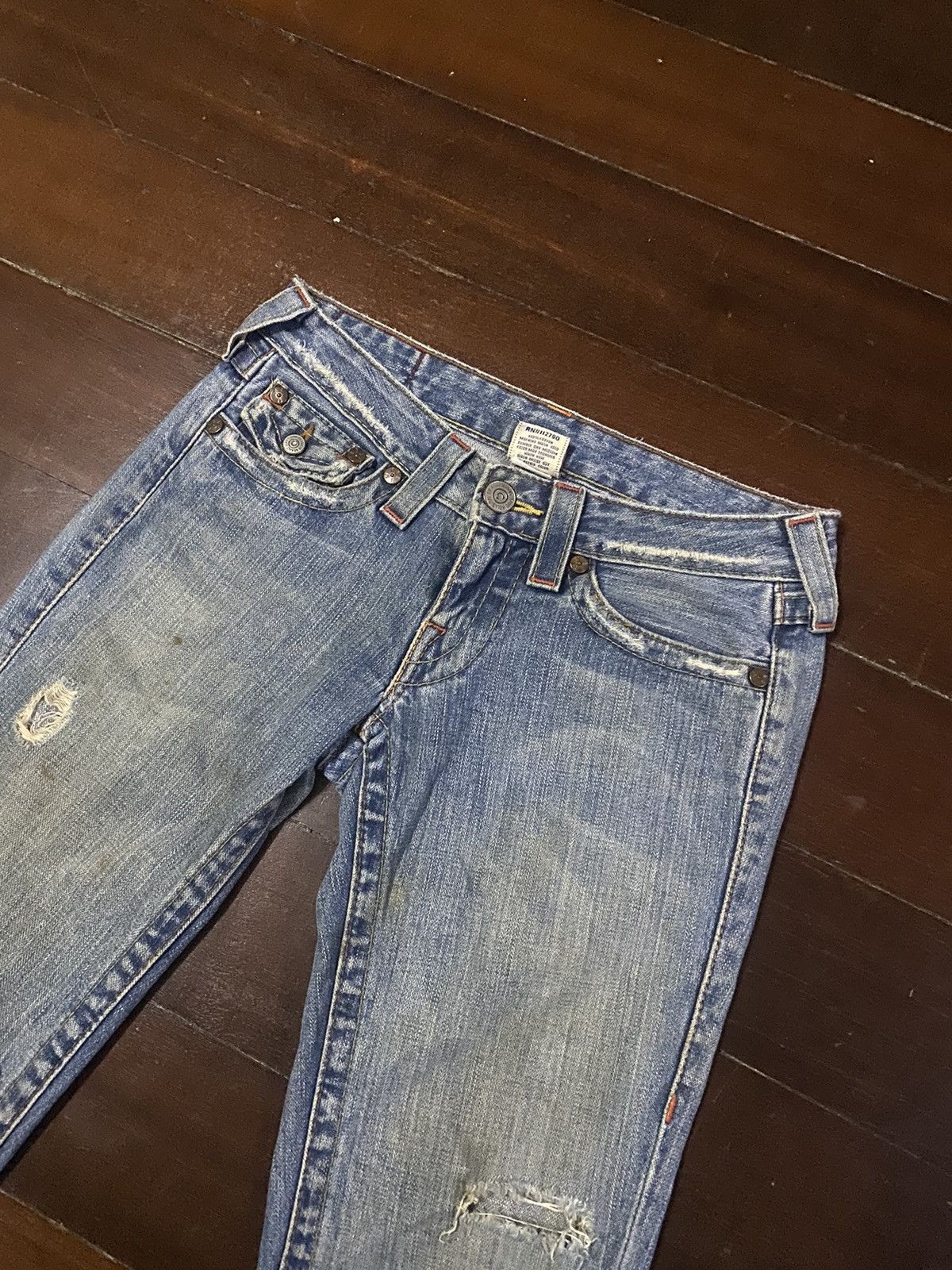 True Religion × Vintage Vintage True Religion Flare Bootcut distressed low rise Size 31" - 7 Thumbnail