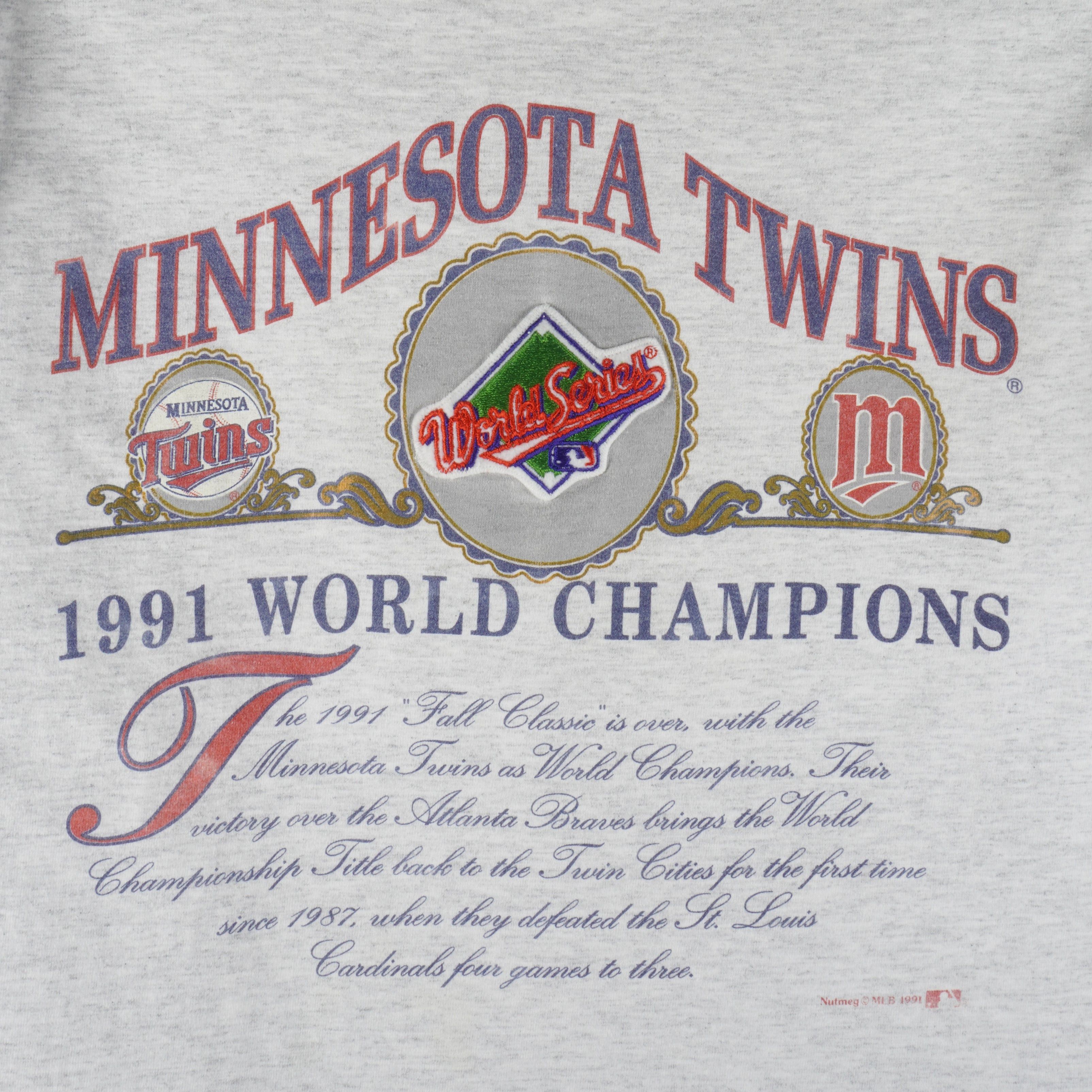 Nutmeg MLB - Minnesota Twins World Series Champions T-Shirt 1991 Size US L / EU 52-54 / 3 - 3 Thumbnail