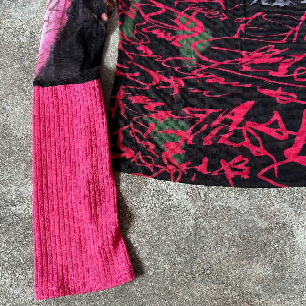 20471120 Y2K Japanese Mesh Long Sleeve Top (like Jean Paul Gaultier) Size M / US 6-8 / IT 42-44 - 5 Thumbnail