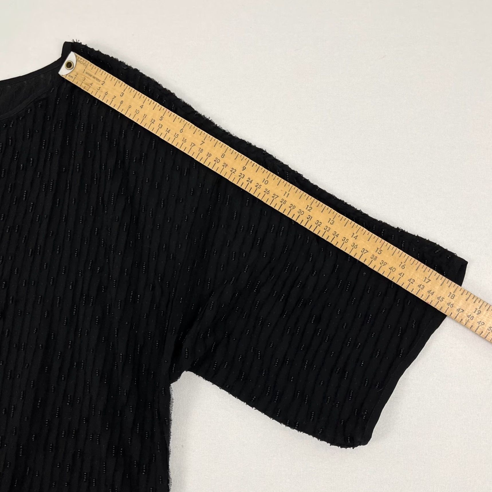Eileen Fisher Eileen Fisher Blouse Womens Medium Black Beaded Silk Chiffon Lined Cocktail Top Size M / US 6-8 / IT 42-44 - 6 Thumbnail