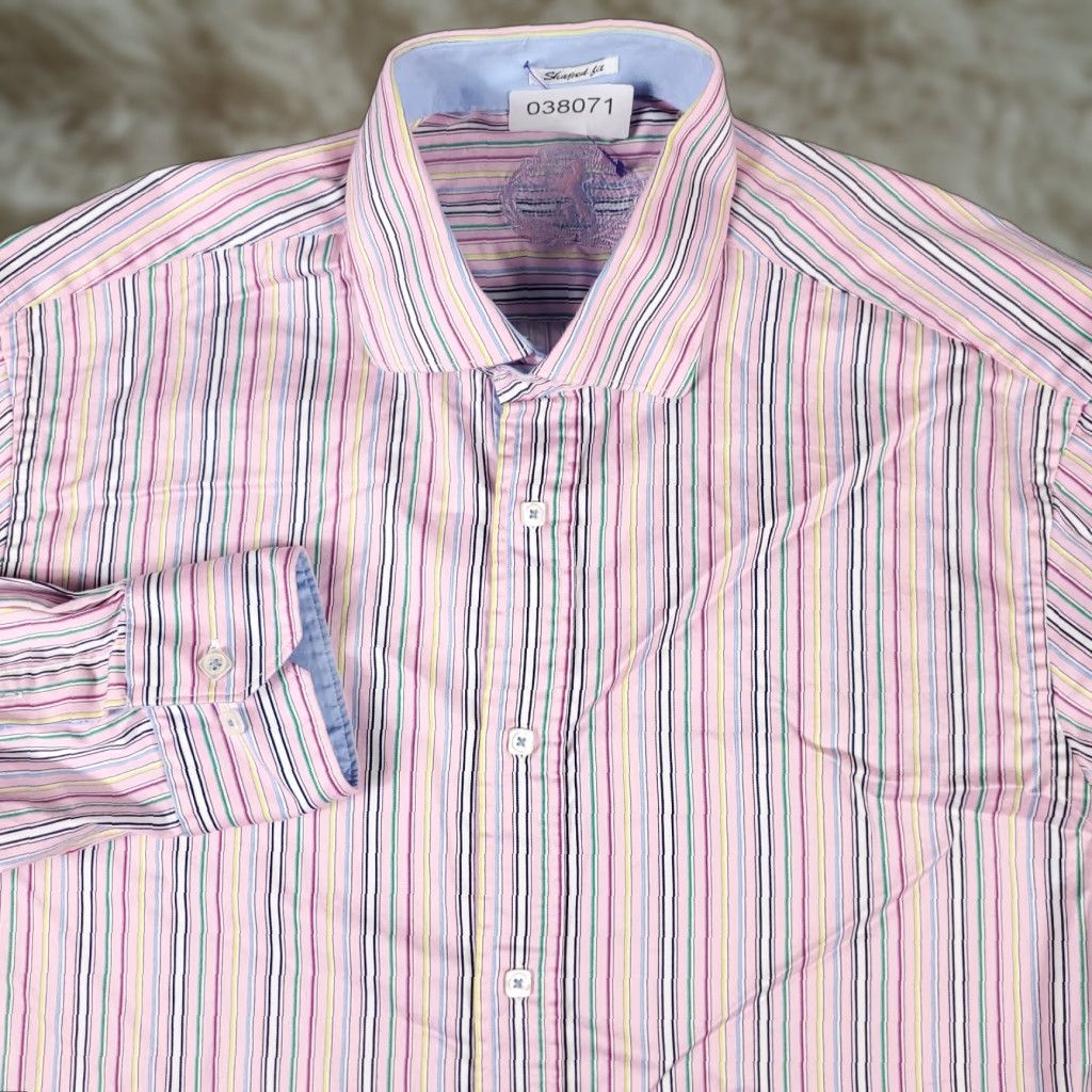 BUGATCHI Bugatchi Uomo Shirt Mens L Pink Plaid Button-Up Long Sleeve Size US L / EU 52-54 / 3 - 1 Thumbnail