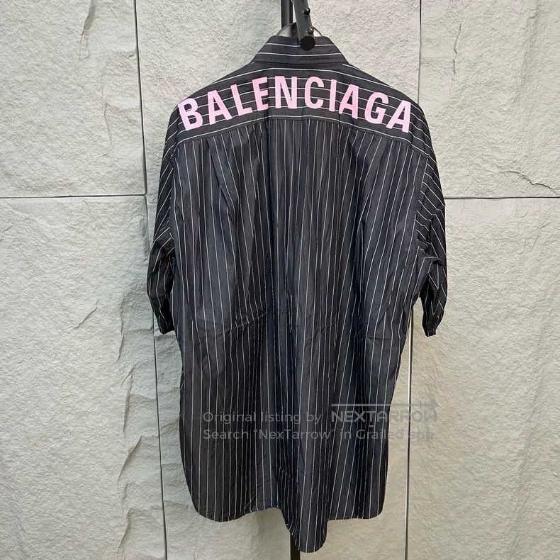 Balenciaga Balenciaga size 40 Striped black and pink letter logo shir Size XS / US 0-2 / IT 36-38 - 2 Thumbnail