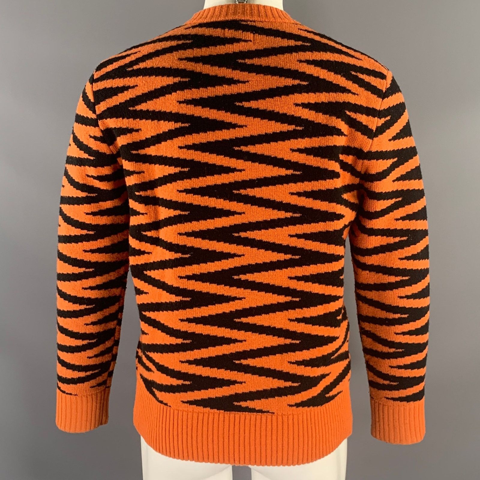 Levi's LEVI'S M Orange Black Zig Zag Wool Crew-Neck Pullover Size US M / EU 48-50 / 2 - 4 Thumbnail