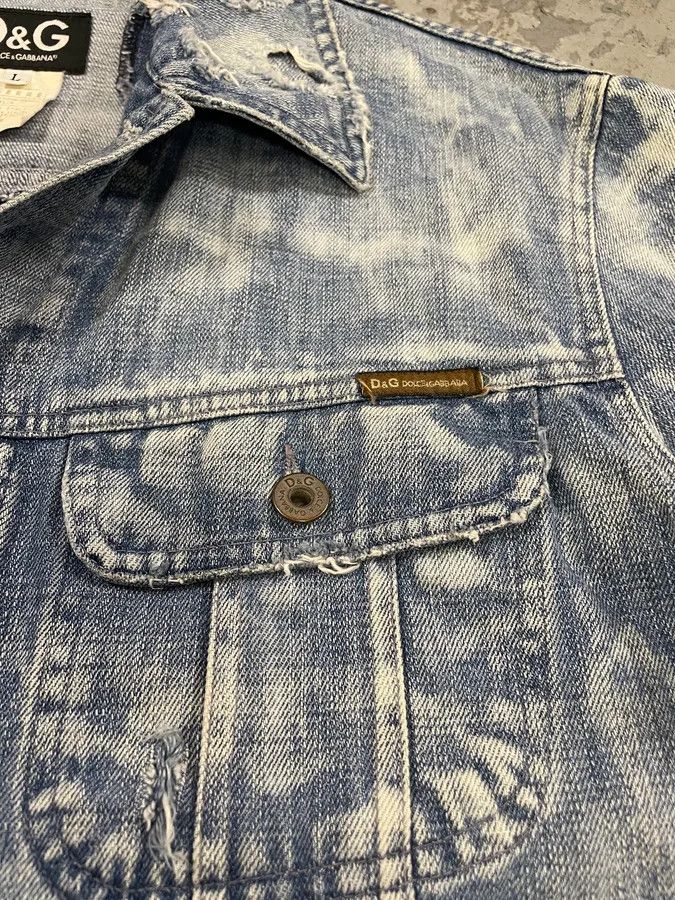 Dolce & Gabbana Dolce & Gabbana Destroyed Denim Jacket Size US M / EU 48-50 / 2 - 10 Thumbnail
