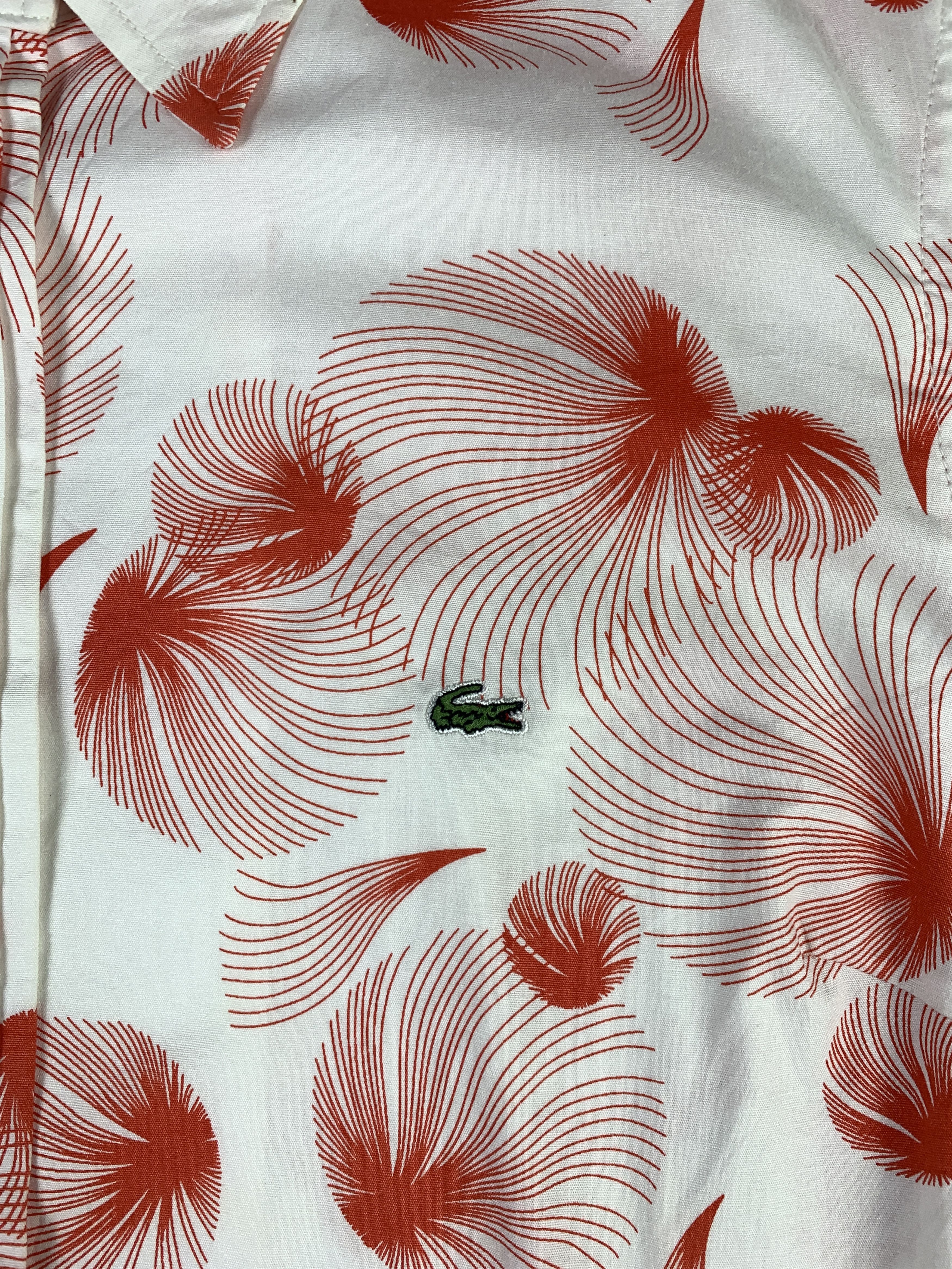Lacoste Lacoste White Patterened Art Shirt (M) Size M / US 6-8 / IT 42-44 - 4 Thumbnail