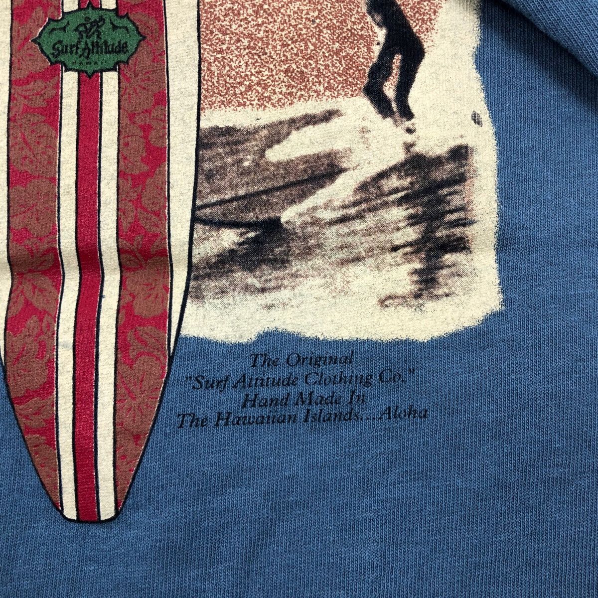 Vintage Vintage 90s Surf Attitude Hawaii Aloha Tee Shirt Surfing Size US M / EU 48-50 / 2 - 3 Thumbnail