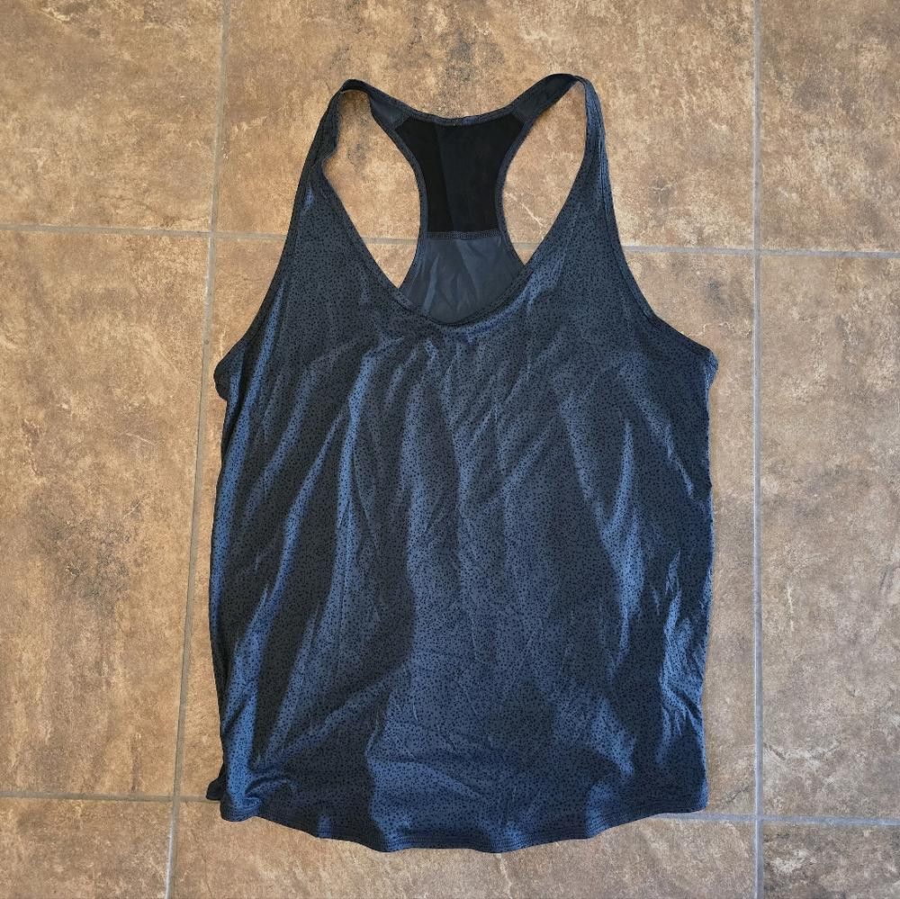 Designer Grey Black Speck Detailed Lucy Racerback Size L / US 10 / IT 46 - 1 Thumbnail