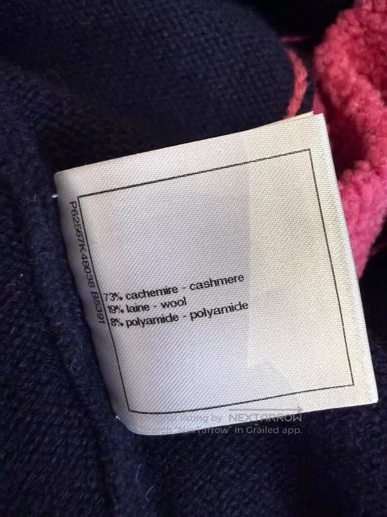 Chanel Chanel 19K dark blue pink edge cashmere cardigan coat Size XS / US 0-2 / IT 36-38 - 8 Thumbnail