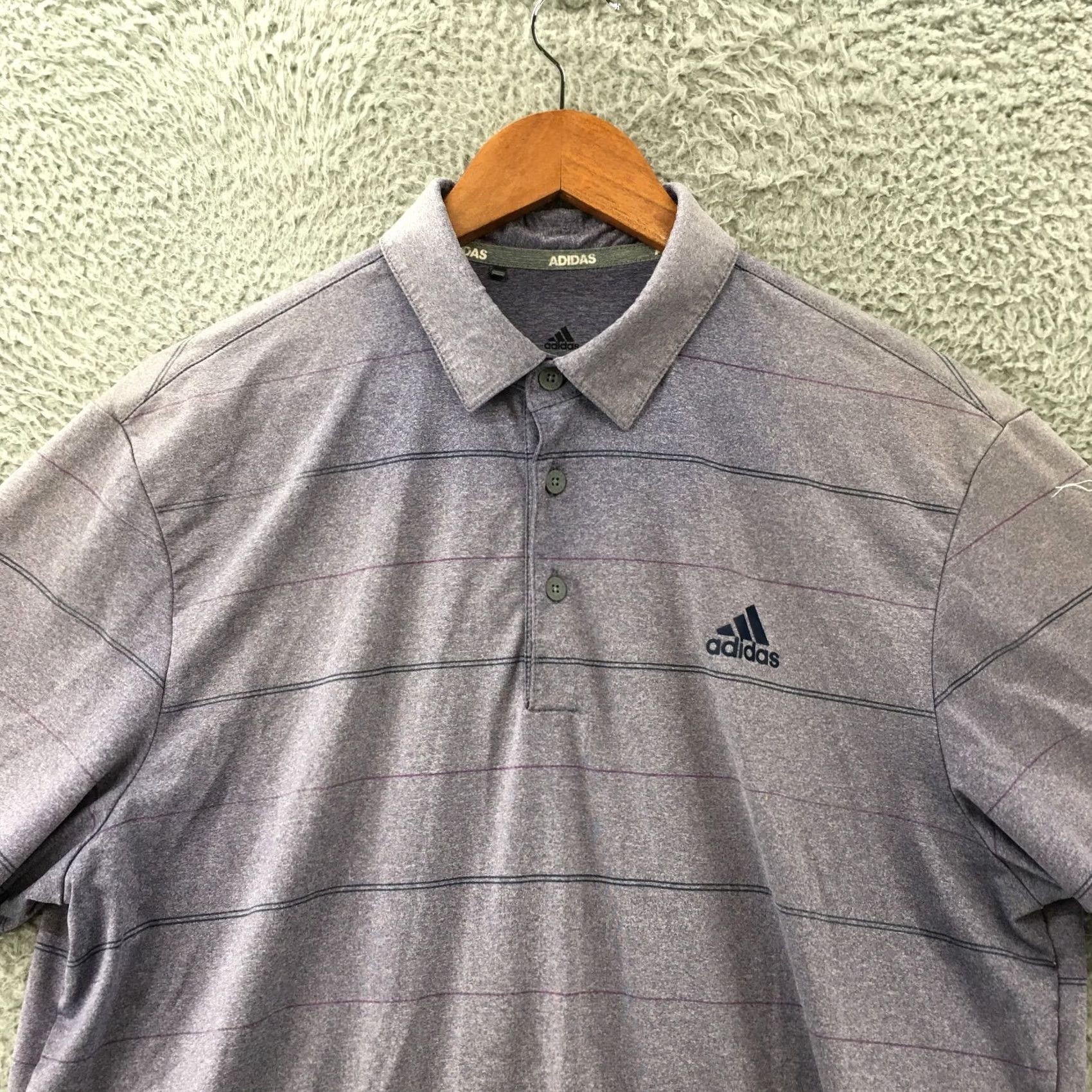 Adidas Adidas Polo Shirt Mens M Purple Polyester Blend Short Shirt Buttoned Collared Size US M / EU 48-50 / 2 - 2 Thumbnail