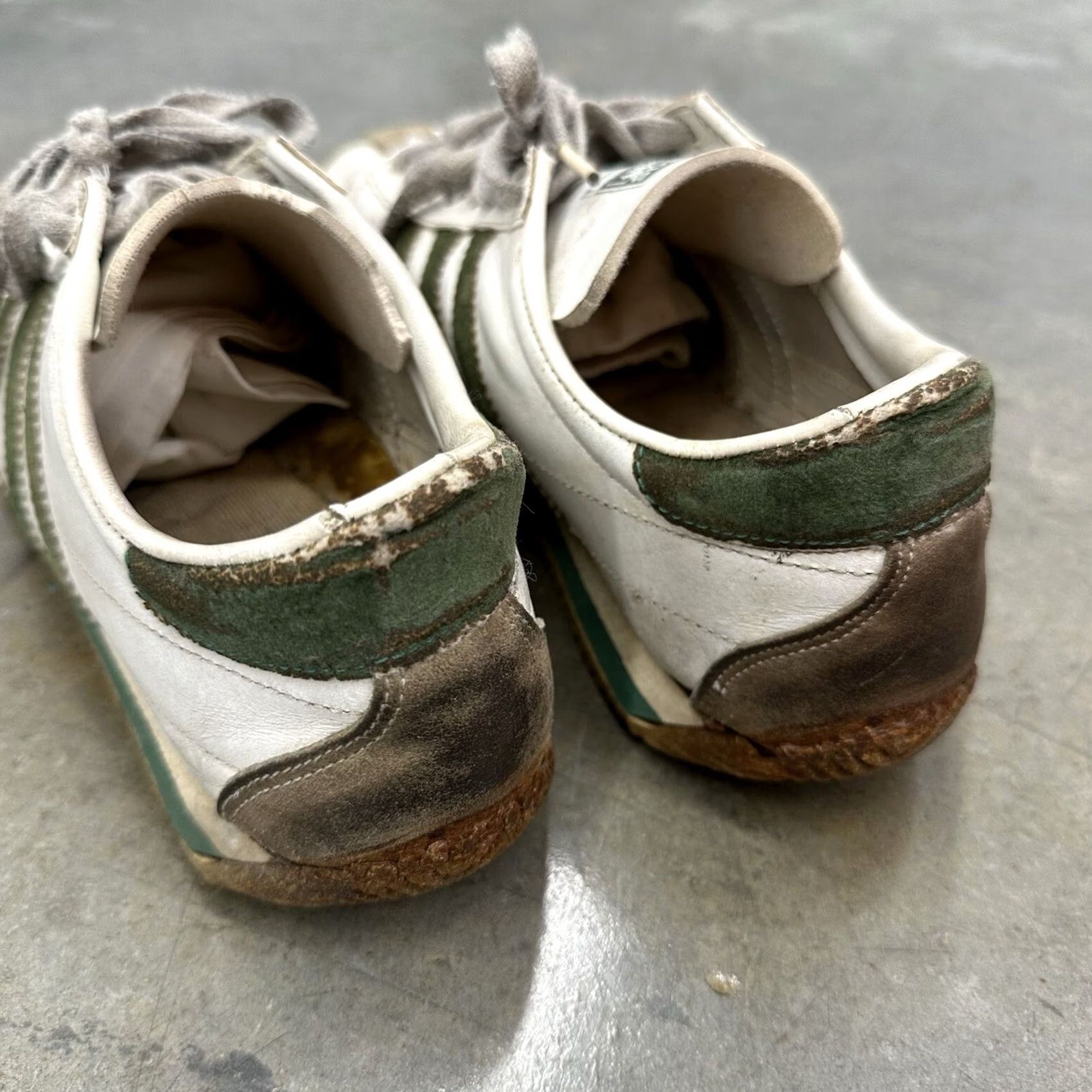 Adidas VINTAGE Adidas Country France Leather Mens 9.5 White Green 1970's Made In France Size US 10 / EU 43 - 5 Thumbnail