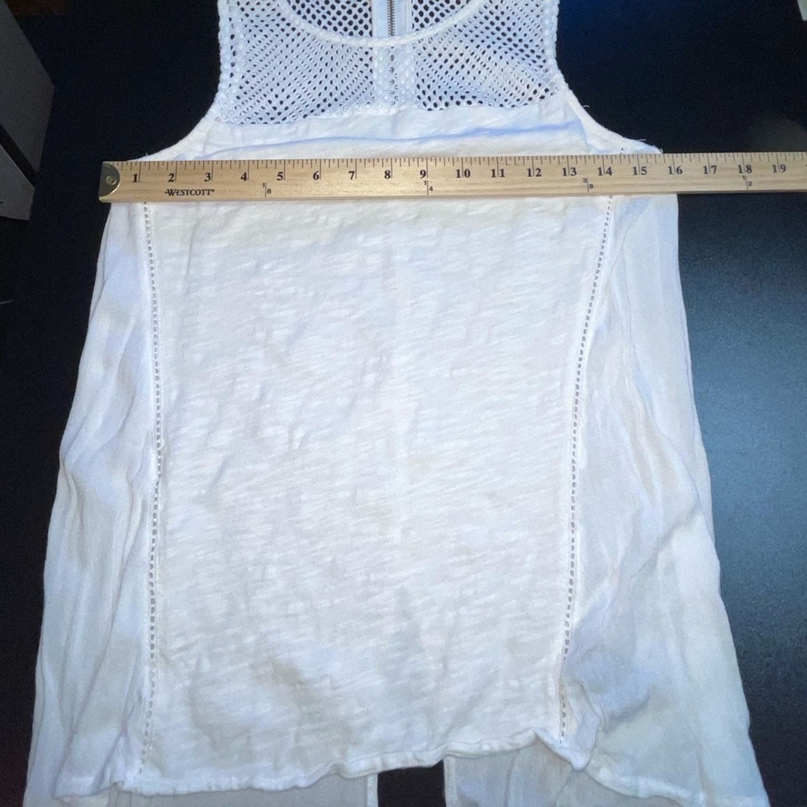 Other Sanctuary White Crochet Yoke Tank Top Size Small Size S / US 4 / IT 40 - 3 Thumbnail