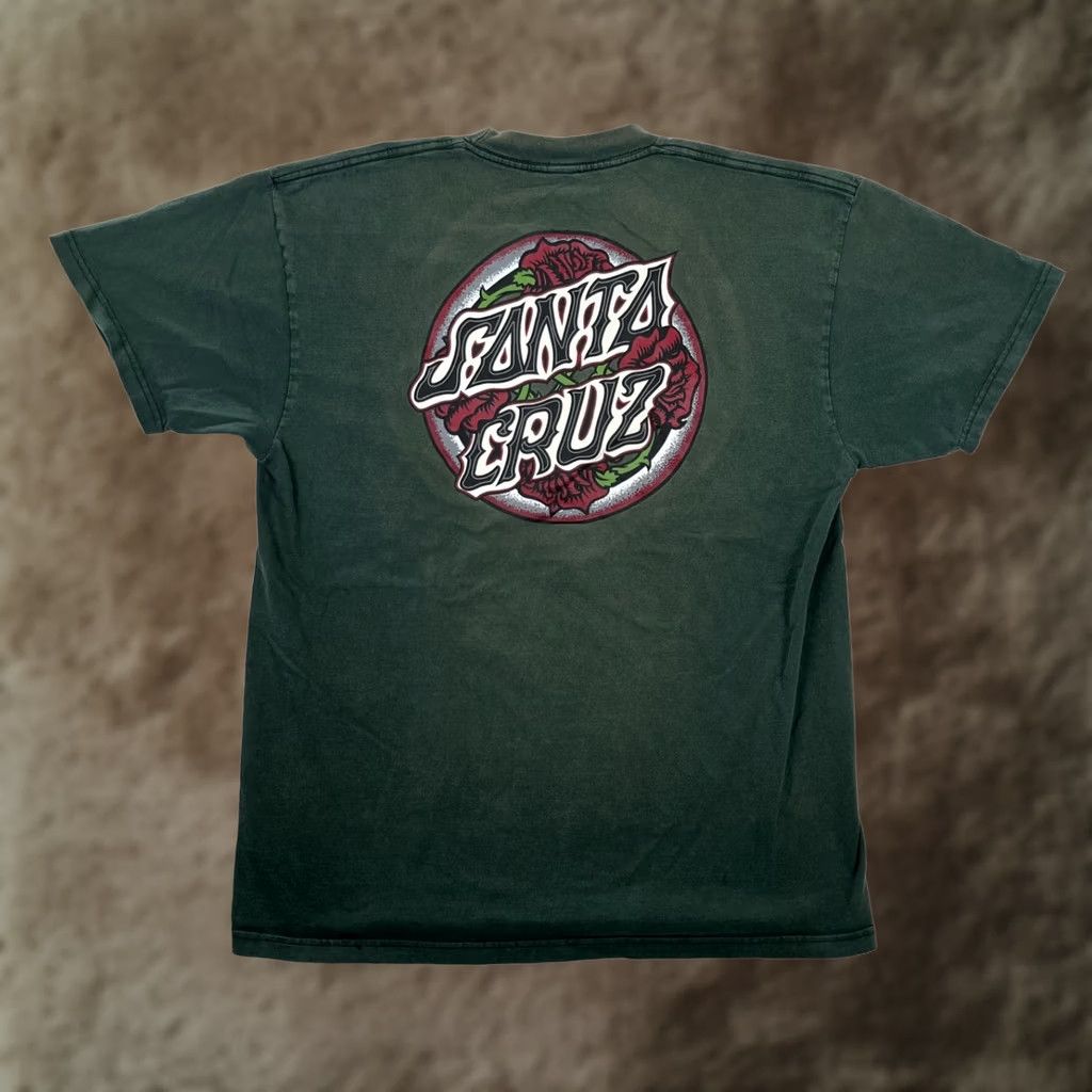 Vintage VINTAGE Santa Cruz T-Shirt Short Sleeve Crew Neck Green Logo 90s Sun Faded Size M Men Ladies? Size US M / EU 48-50 / 2 - 1 Thumbnail