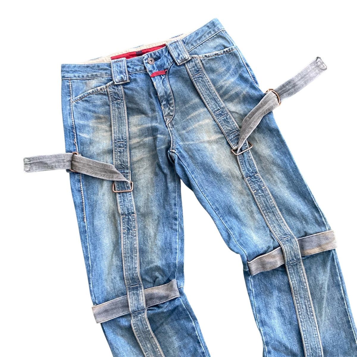 Marithe + Francois Girbaud × Seditionaries VINTAGE MARITHE FRANCOIS GIRBAUD BONDAGE JEANS Size US 32 / EU 48 - 3 Thumbnail