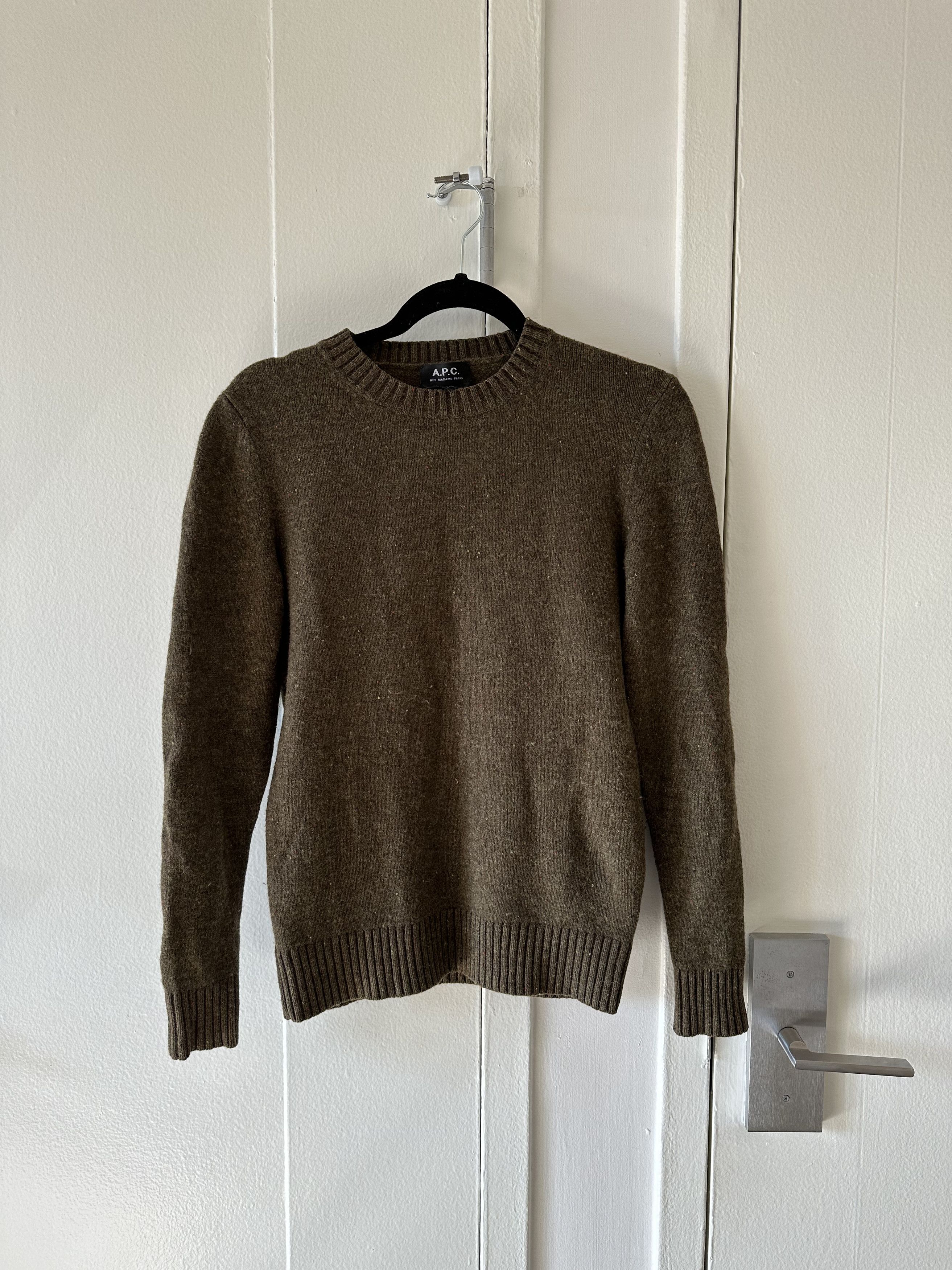 image of A P C Wool Sweater in Green, Men's (Size Small)