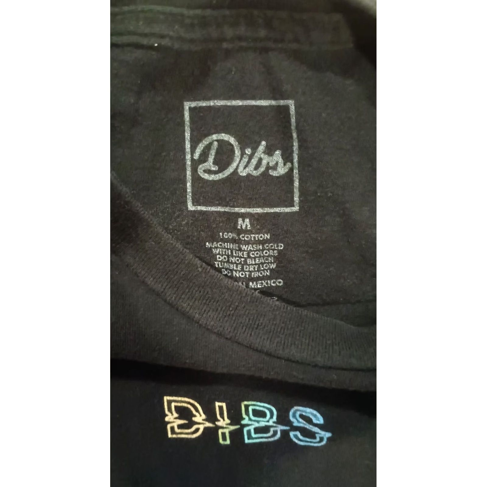 Vintage DIBS T-Shirt Logo Graphic Buckle Wave Form Rainbow Crew Neck Short Sleeve M Black Cotton Blend Regular Mens Shirt Size US M / EU 48-50 / 2 - 2 Thumbnail